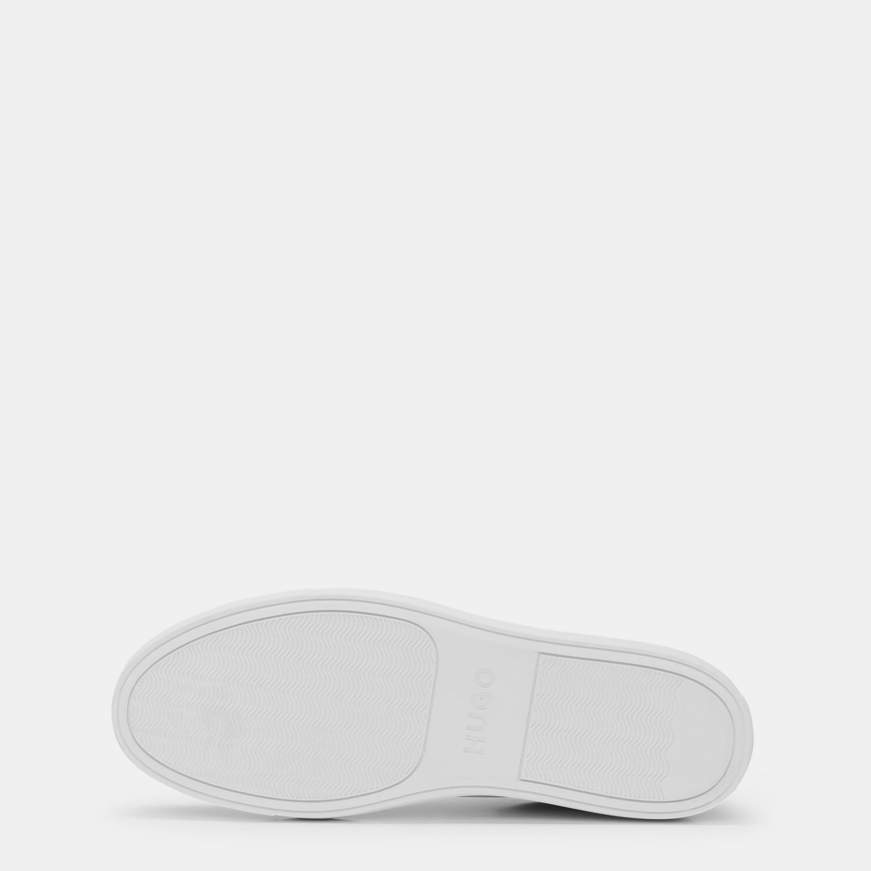 White 100 - Hugo - Faux-leather Logo Trainers - 6