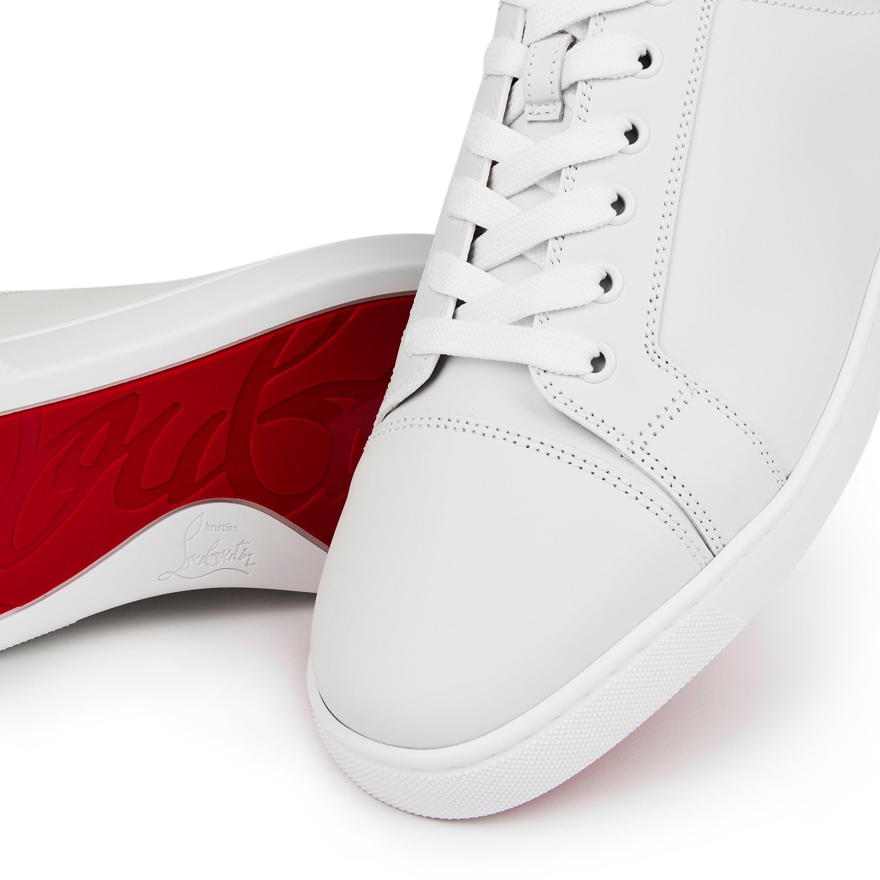 White - Christian Louboutin - Men's Louis Junior Leather Trainers - 4