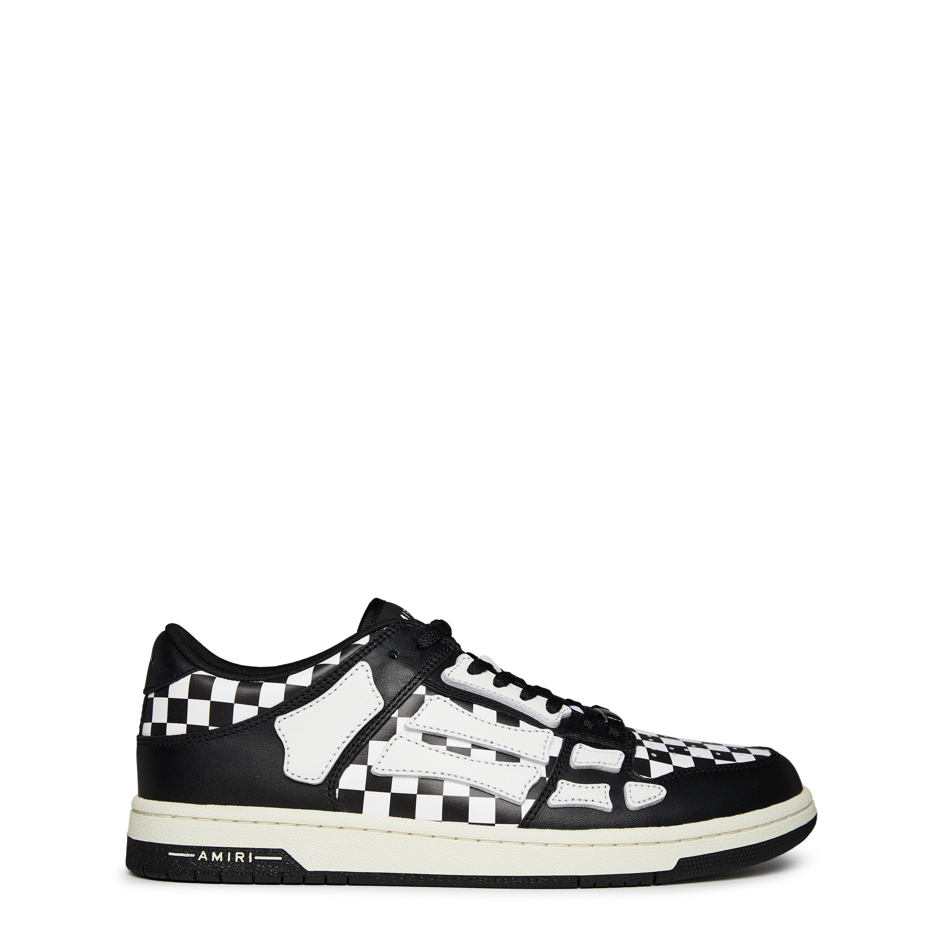 Blk/Wht - Amiri - Skeleton Check Print Low Top Trainers - 1
