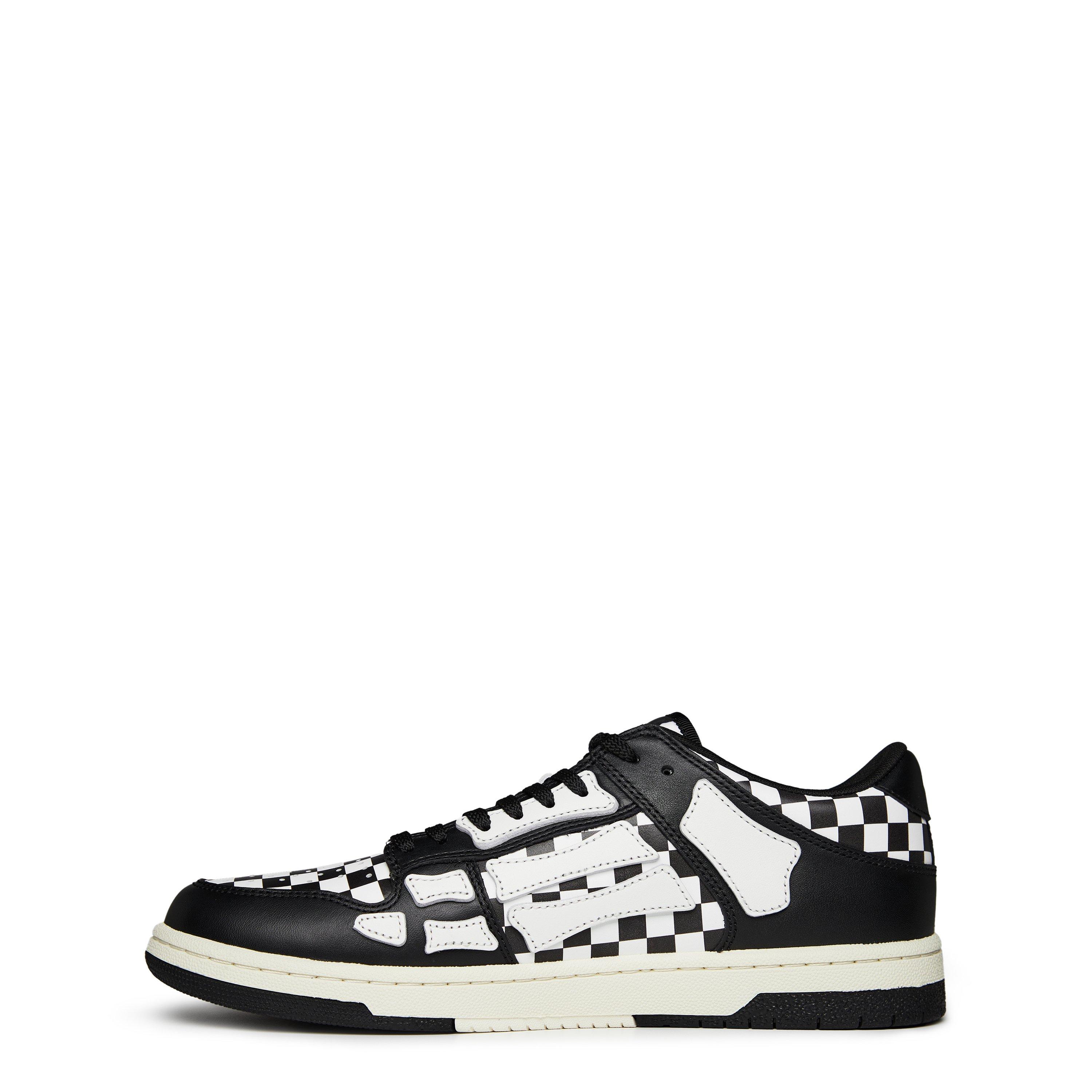 Blk/Wht - Amiri - Skeleton Check Print Low Top Trainers - 3
