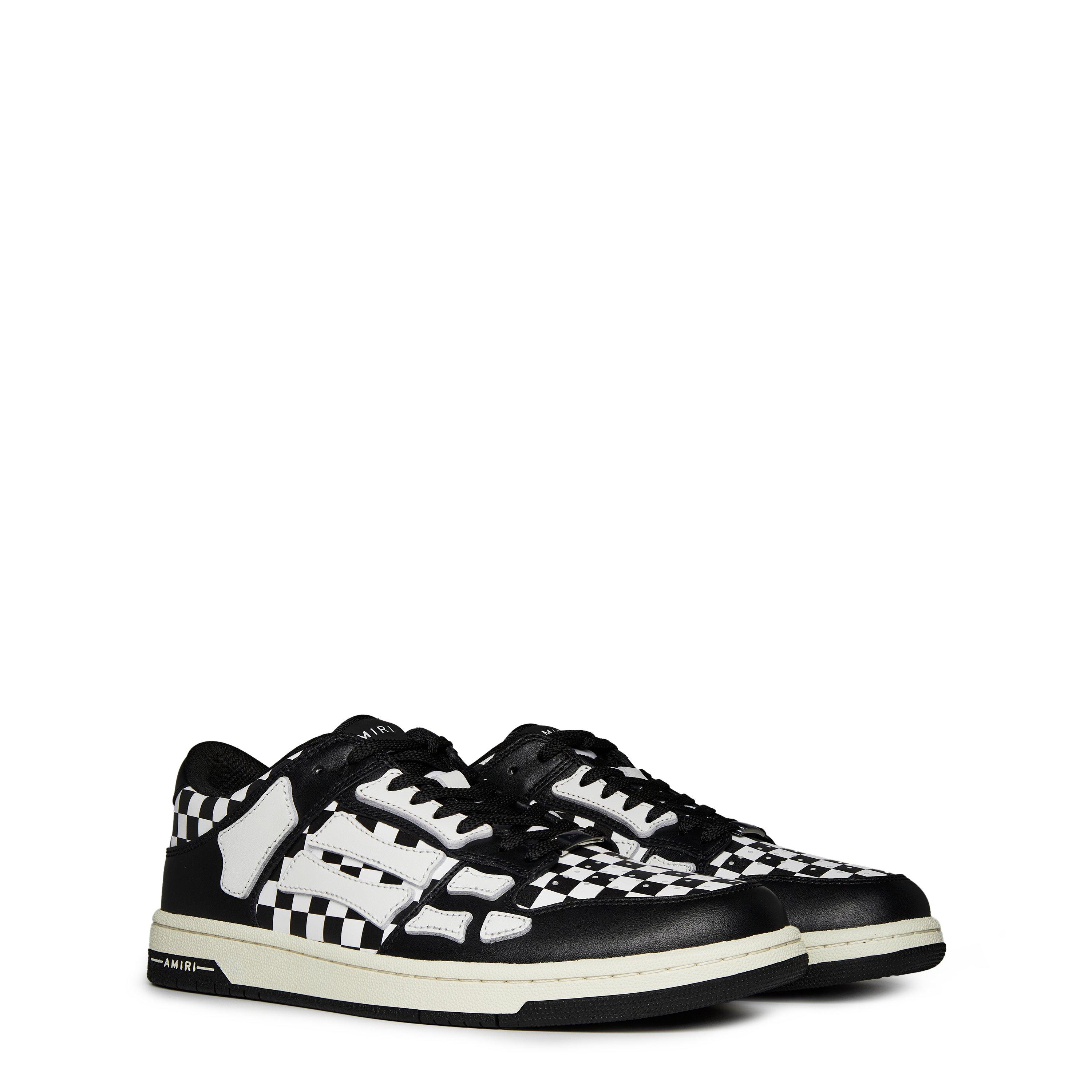 Blk/Wht - Amiri - Skeleton Check Print Low Top Trainers - 4