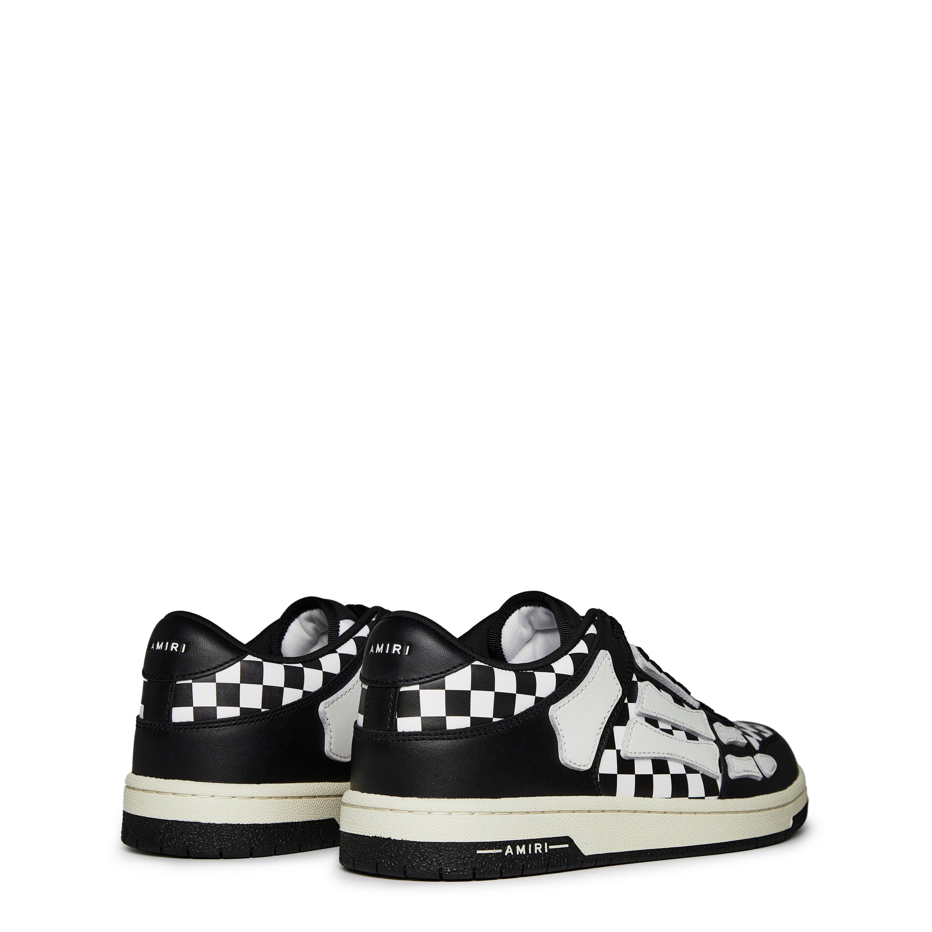 Blk/Wht - Amiri - Skeleton Check Print Low Top Trainers - 5