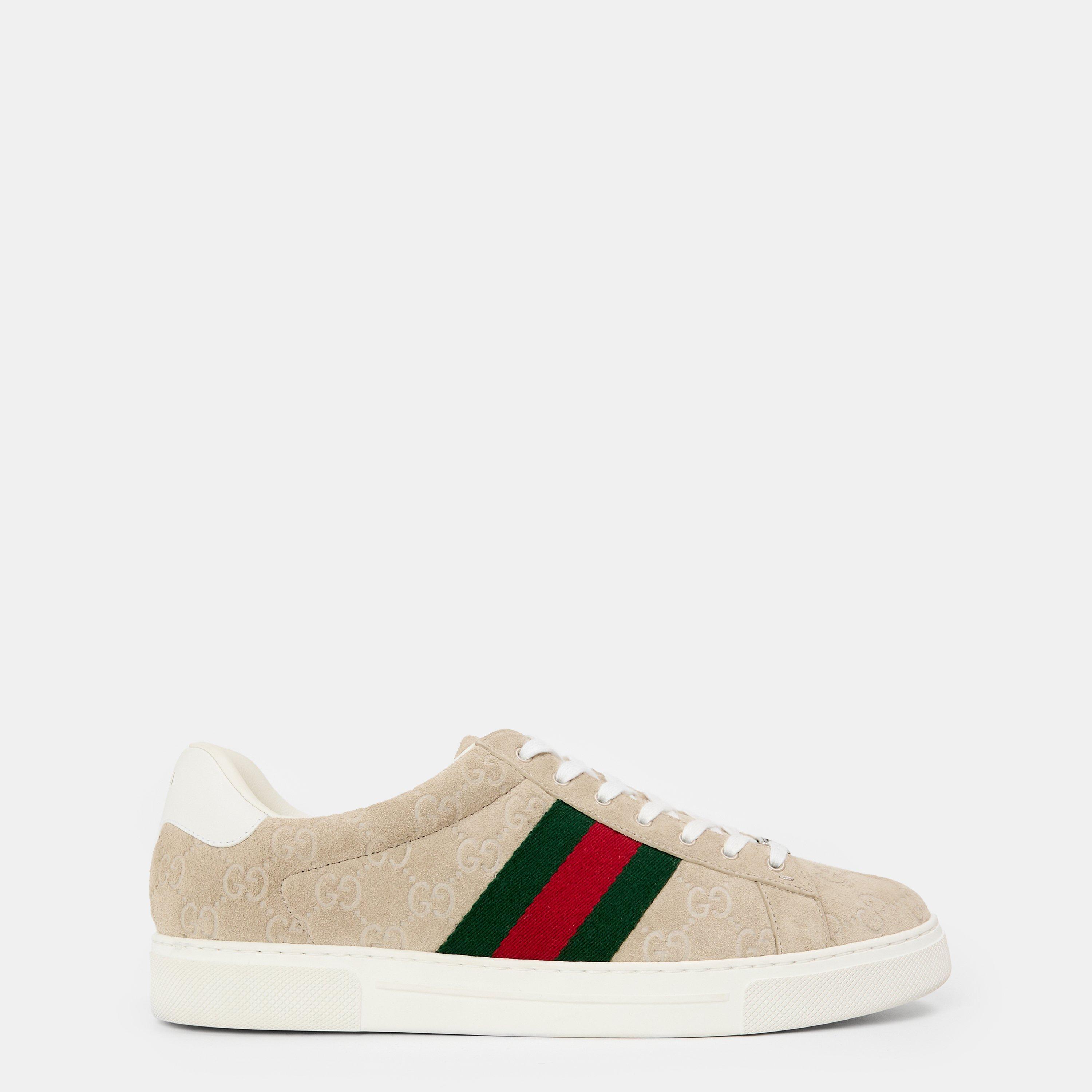 Oatmeal - Gucci - GG Web Ace Sneakers - 1
