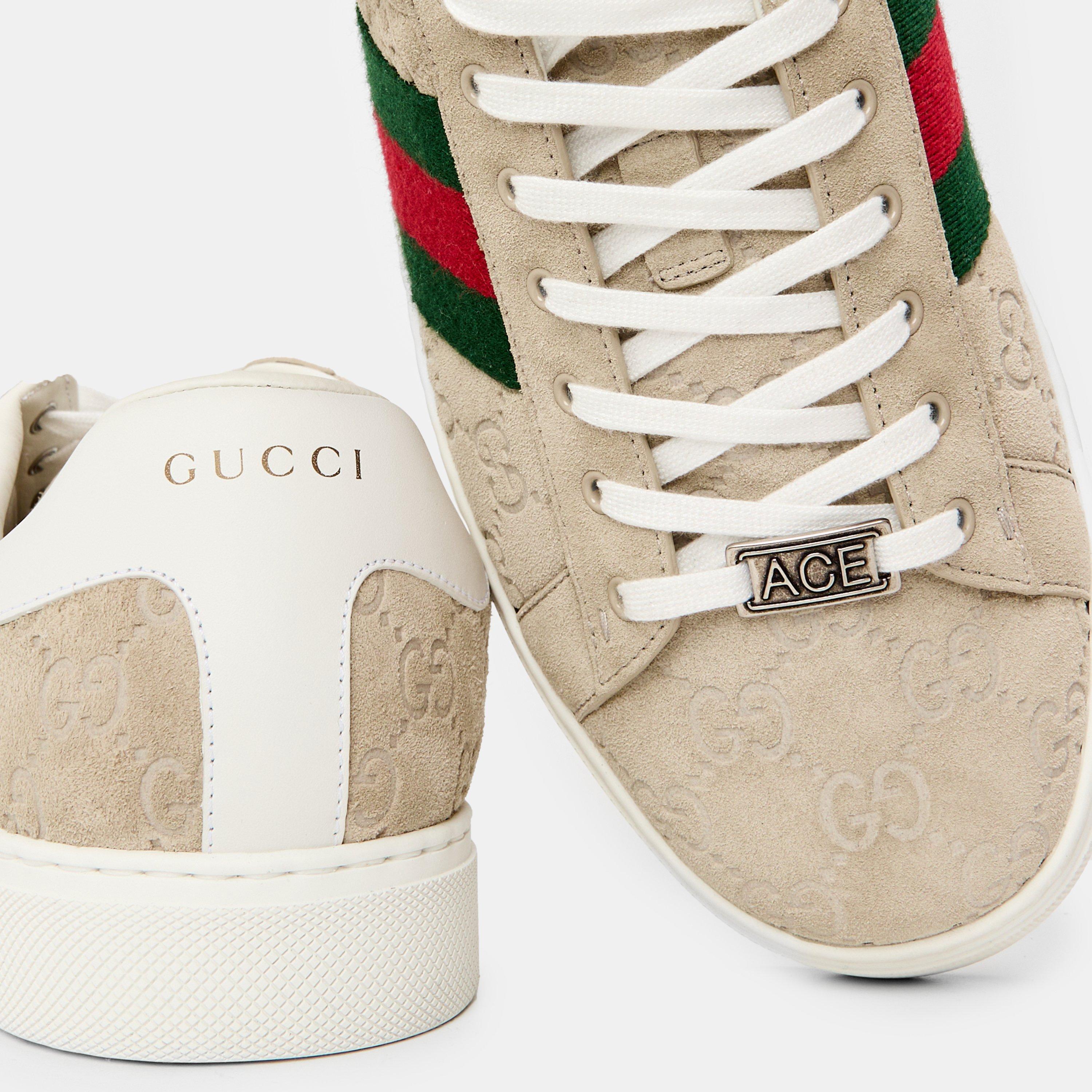 Oatmeal - Gucci - GG Web Ace Sneakers - 5
