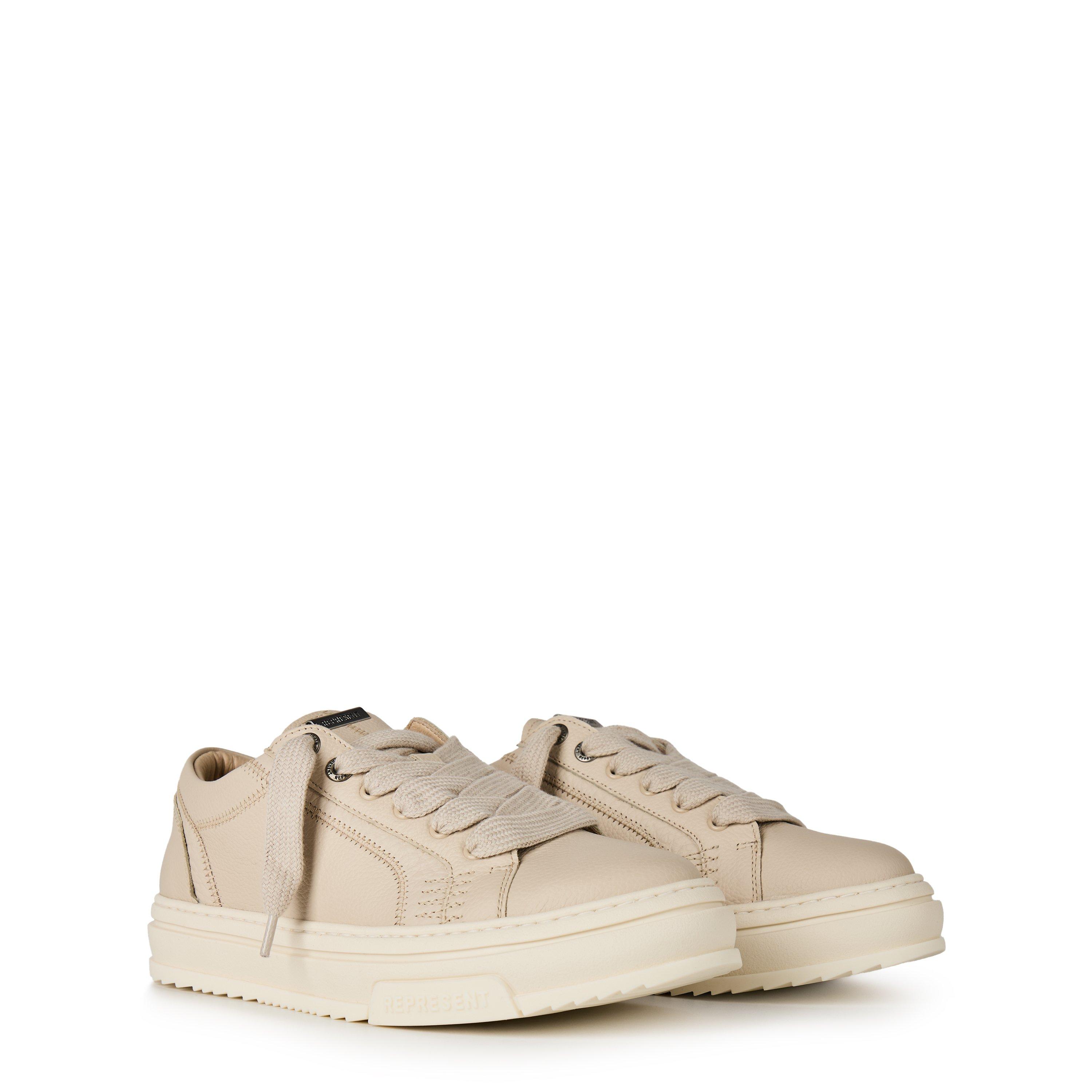 Sand - Represent - Men's Tumble Mix Grain Leather Trainers - 3