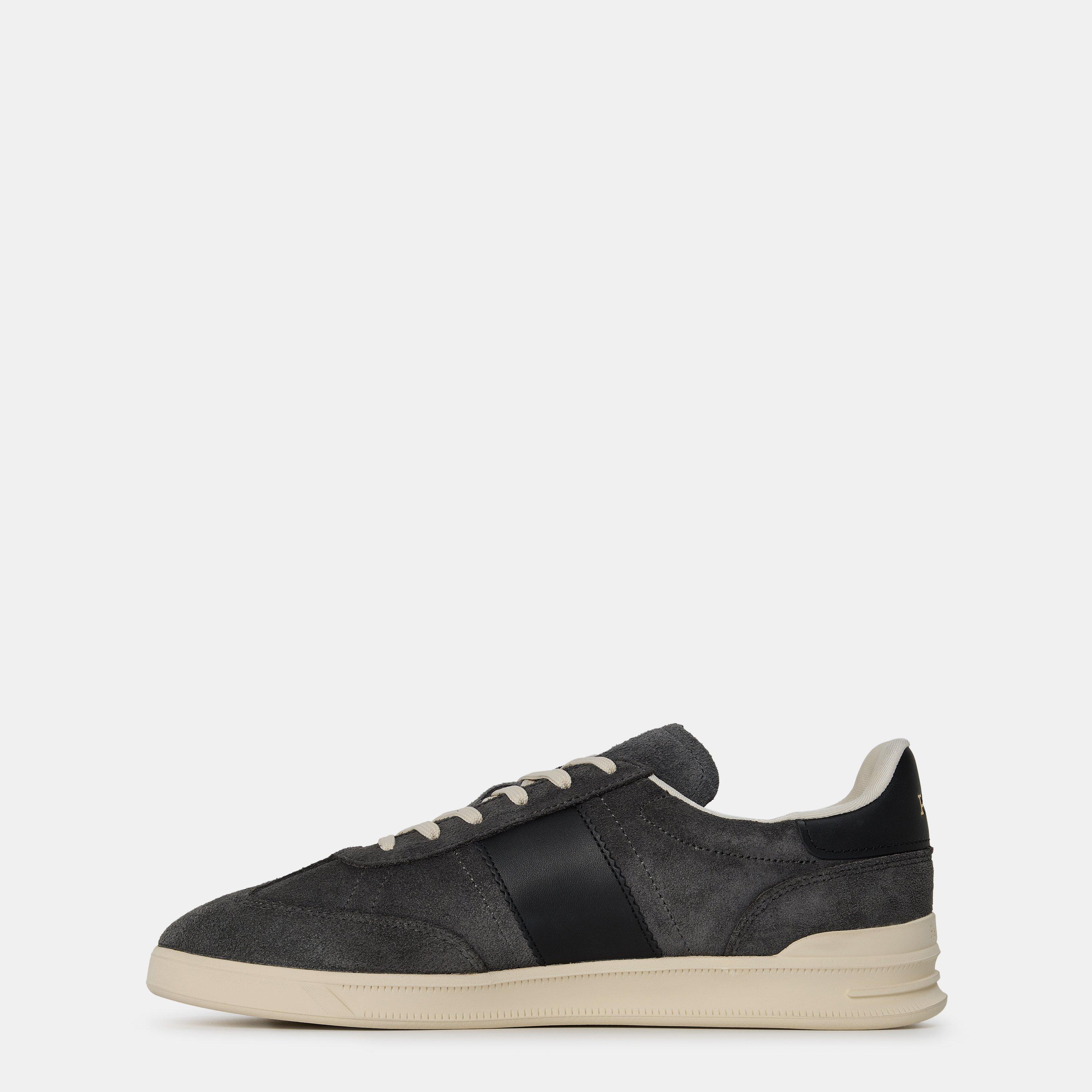 Grey/Black - Polo Ralph Lauren - Heritage Aera Suede Trainers - 2