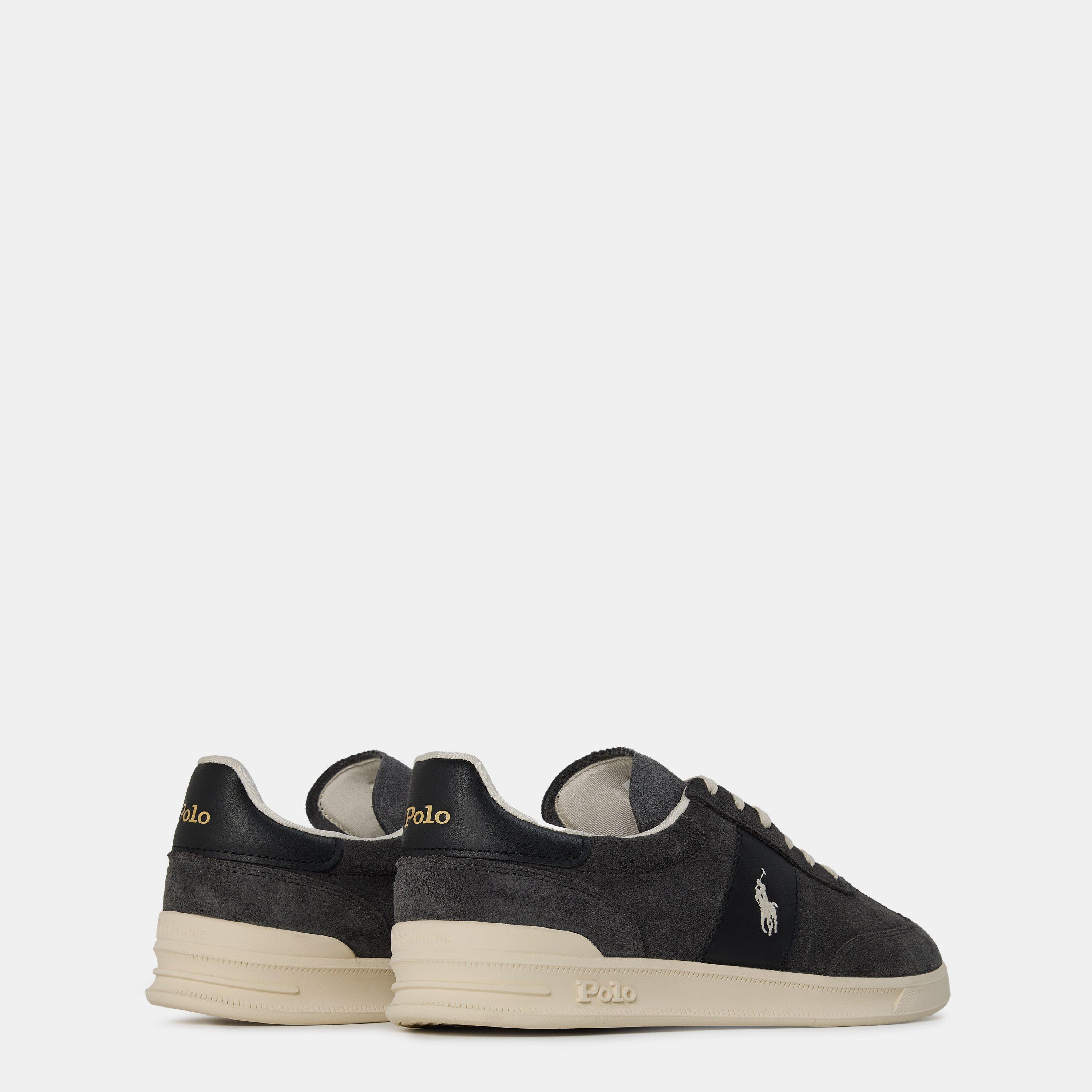 Grey/Black - Polo Ralph Lauren - Heritage Aera Suede Trainers - 4