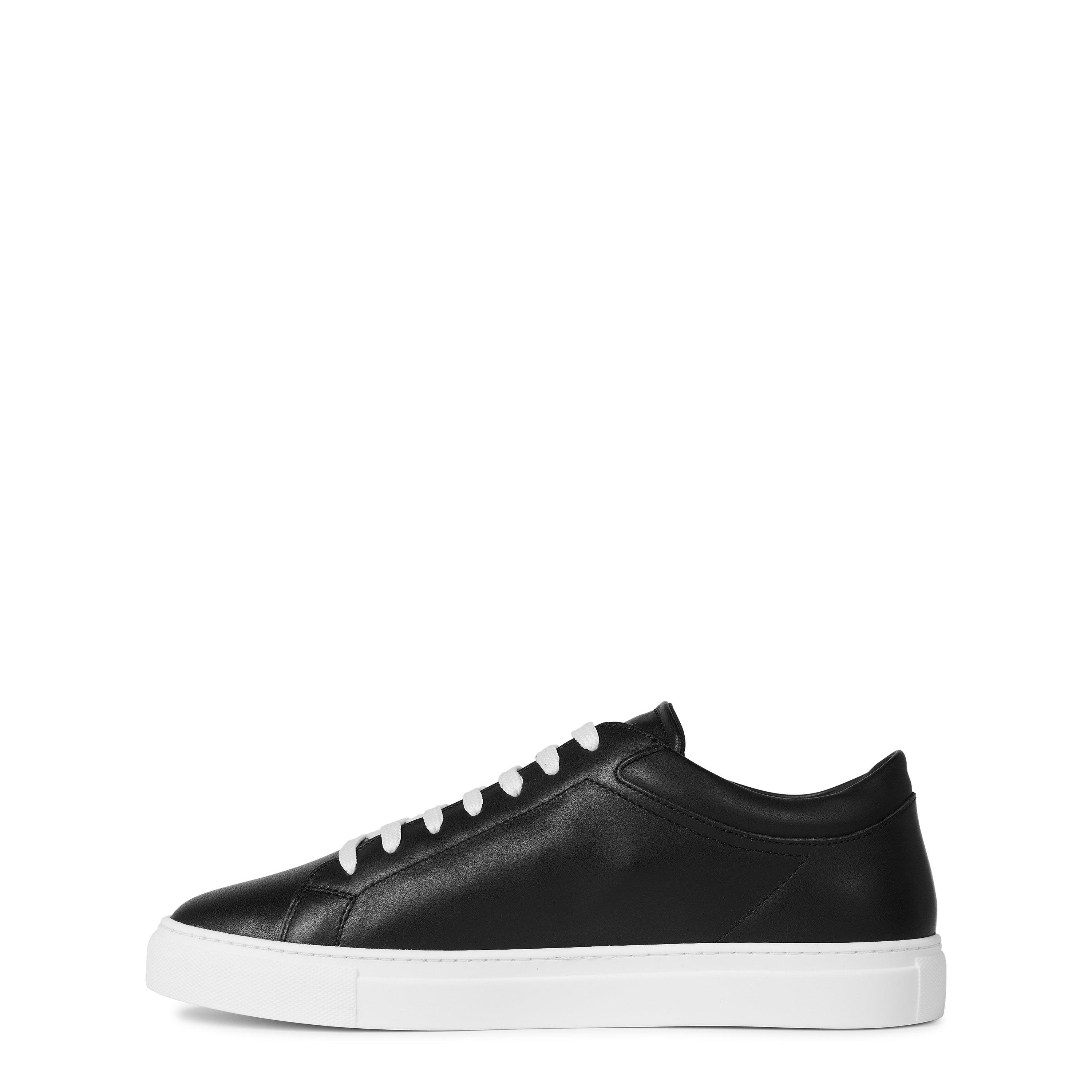 Black - Emporio Armani - Men's Leather Low-Top Trainers - 2