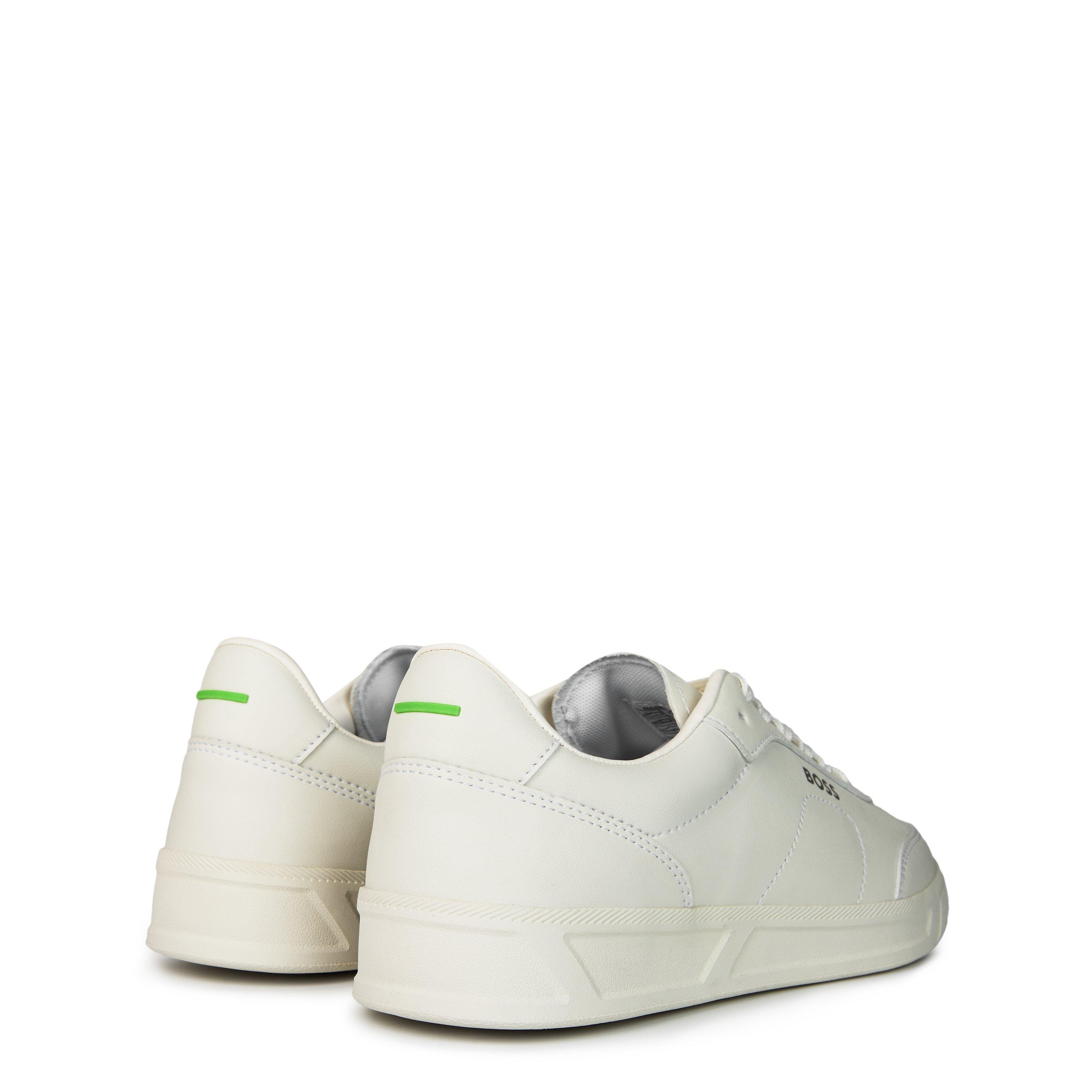 Weiß 100 - Boss - Mens BOSS Leather Trainers with Logo Detail - Premium Construction (Brandon) - 4