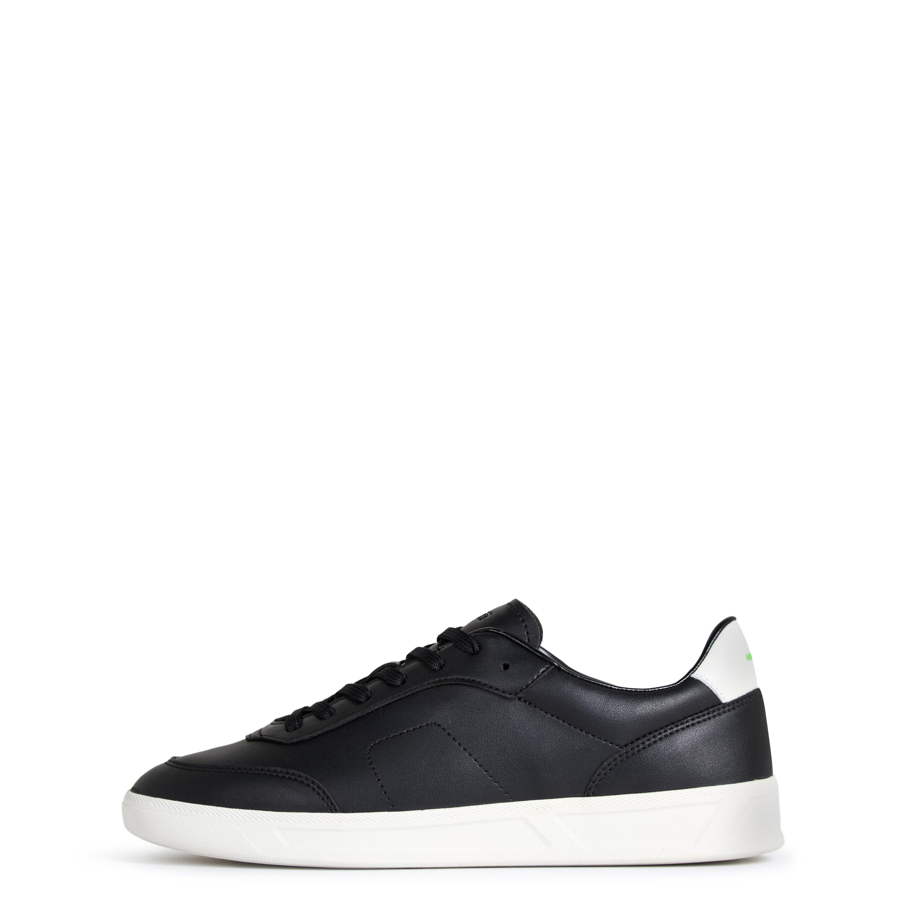 Black/White 001 - Boss - Mens BOSS Leather Trainers with Logo Detail - Premium Construction (Brandon) - 2