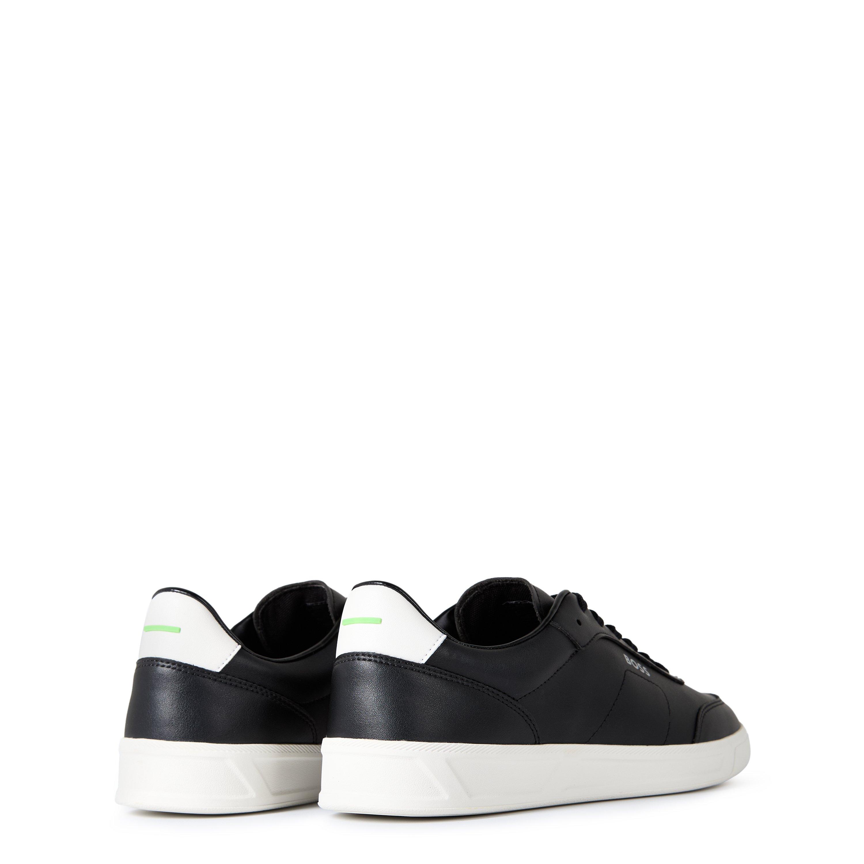 Black/White 001 - Boss - Mens BOSS Leather Trainers with Logo Detail - Premium Construction (Brandon) - 4