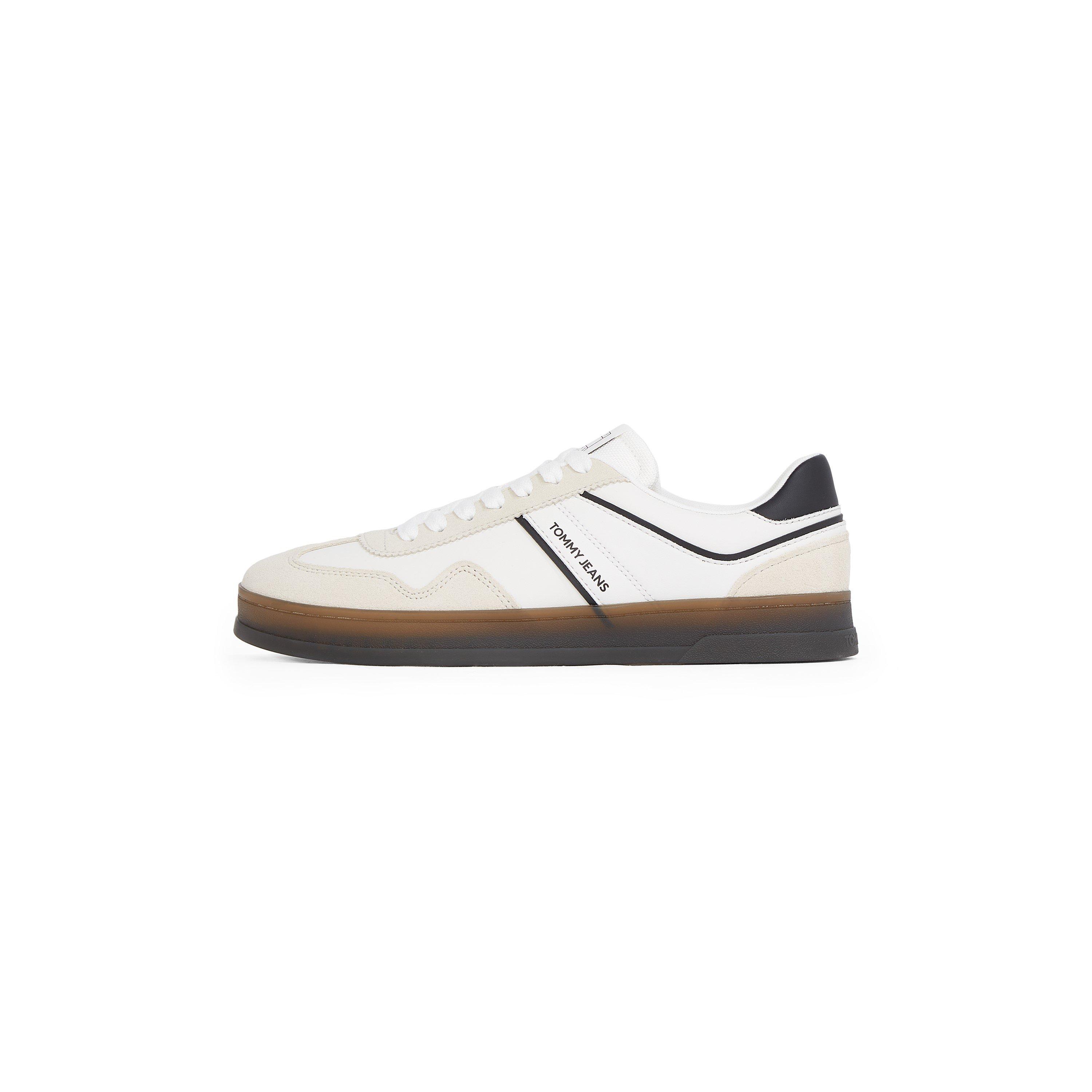 Bijela/Crna/Žvakaća guma - Tommy Jeans - Men's Greenwich Leather Low-Top Trainers - 3