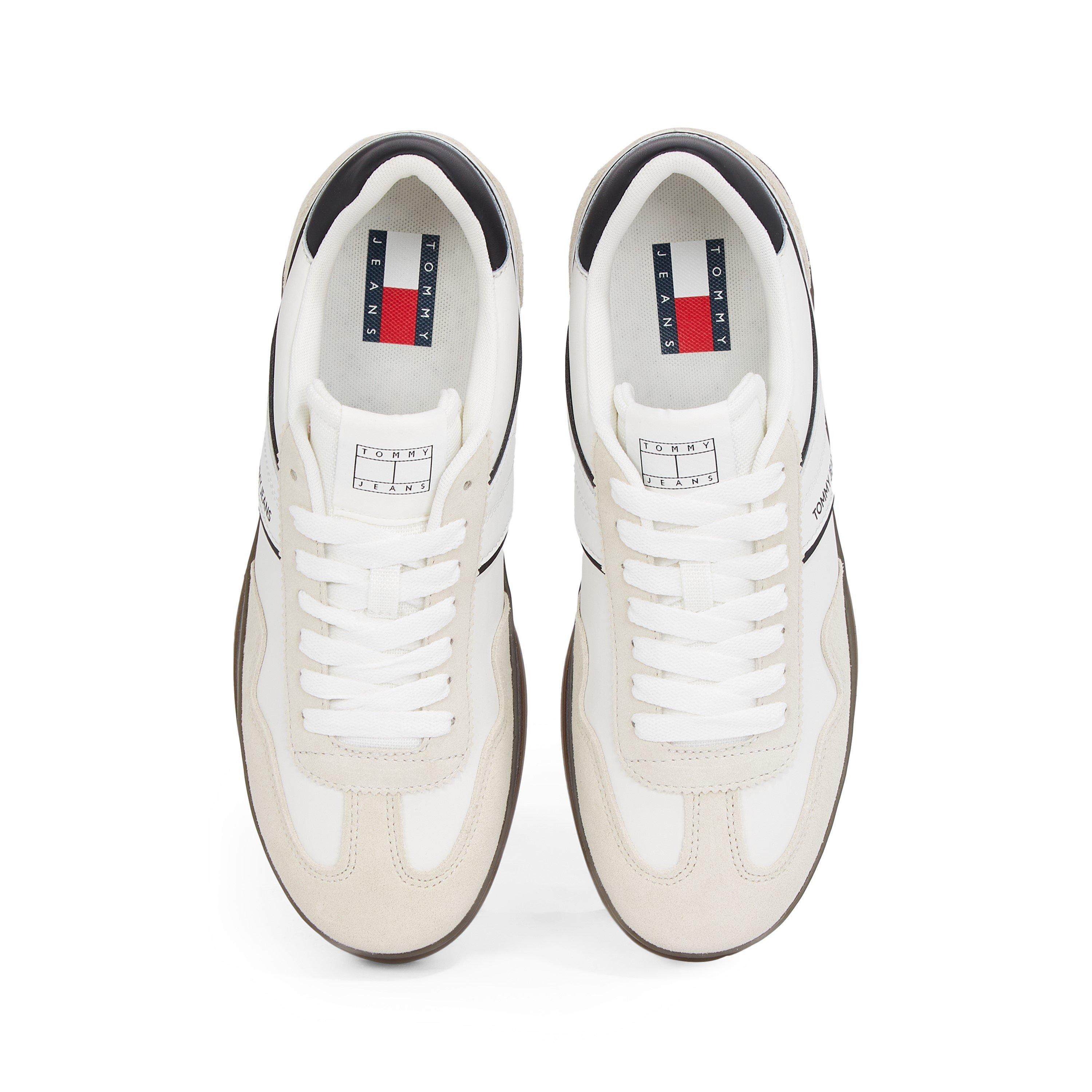 Bijela/Crna/Žvakaća guma - Tommy Jeans - Men's Greenwich Leather Low-Top Trainers - 5