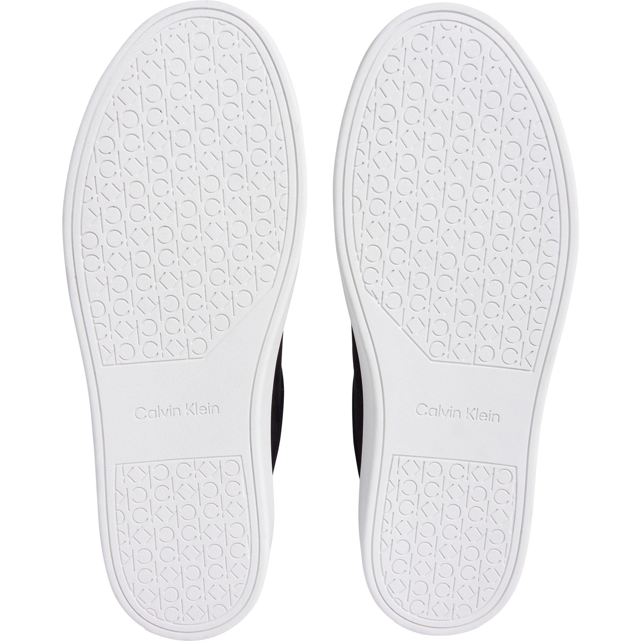 Preto/Branco - Calvin Klein - Men's Lace-Up Suede Low-Top Trainers - 6