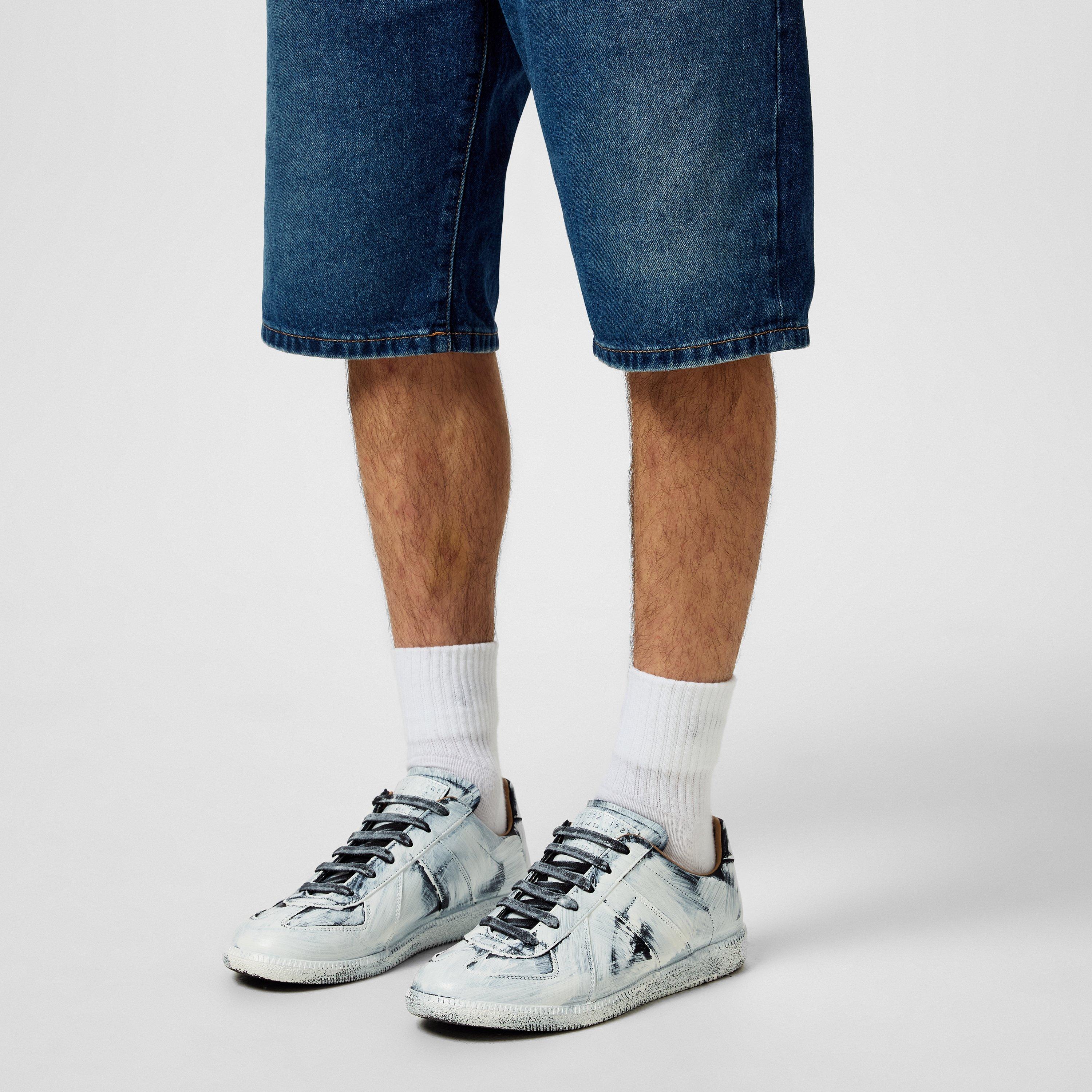 White - Maison Margiela - Men's Replica Bianchetto Painted Low-Top Trainers - 2