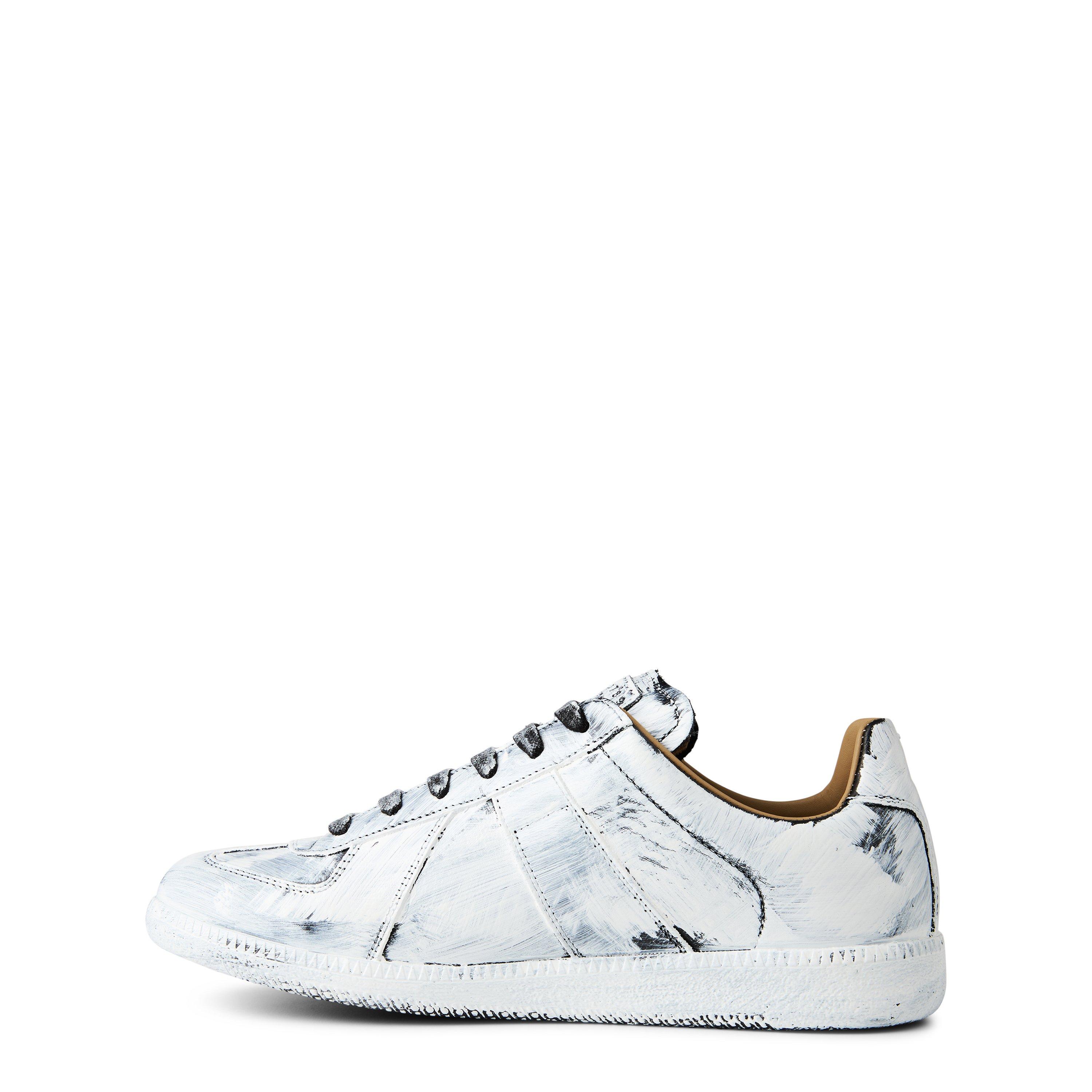 White - Maison Margiela - Men's Replica Bianchetto Painted Low-Top Trainers - 3