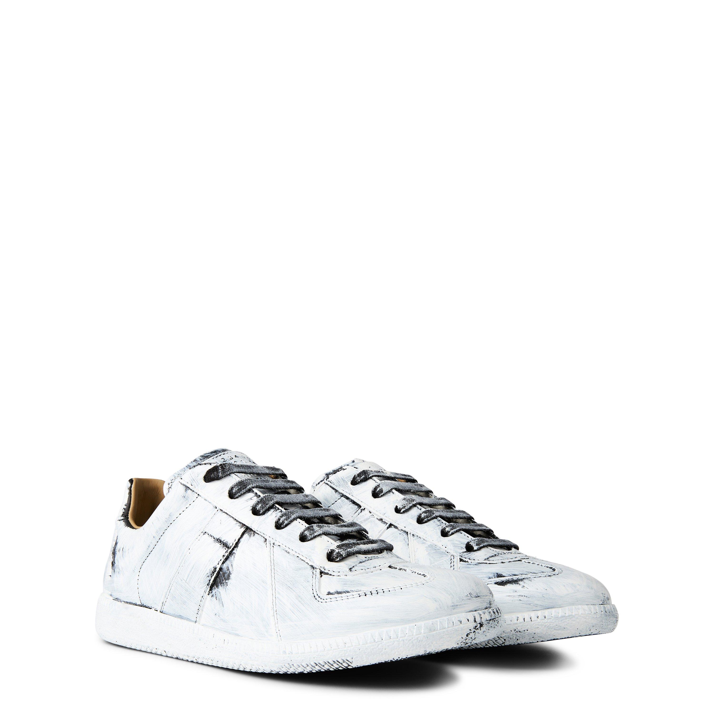 White - Maison Margiela - Men's Replica Bianchetto Painted Low-Top Trainers - 4