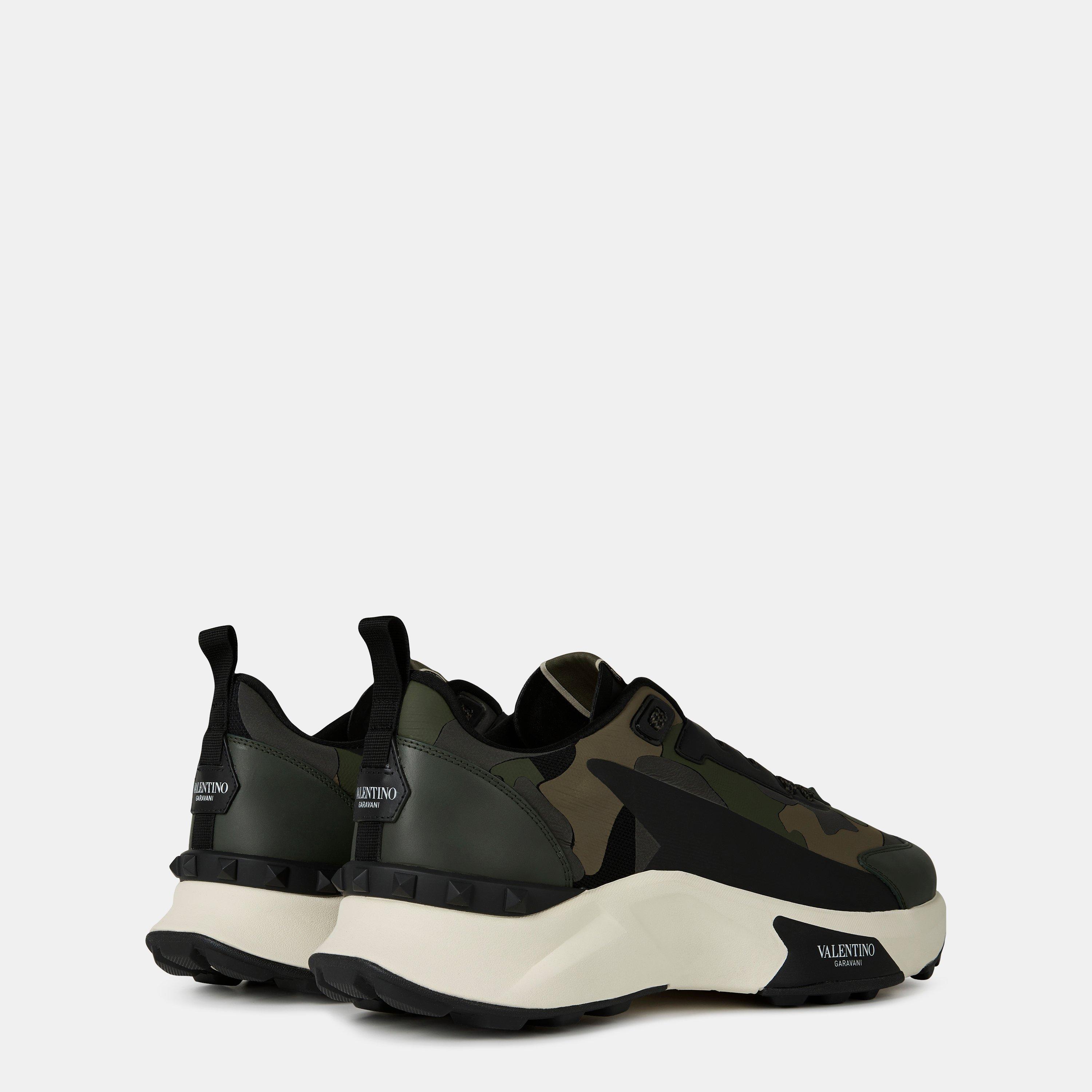 Khaki Camo - Valentino Garavani - Low Top True Act Trainers - 5