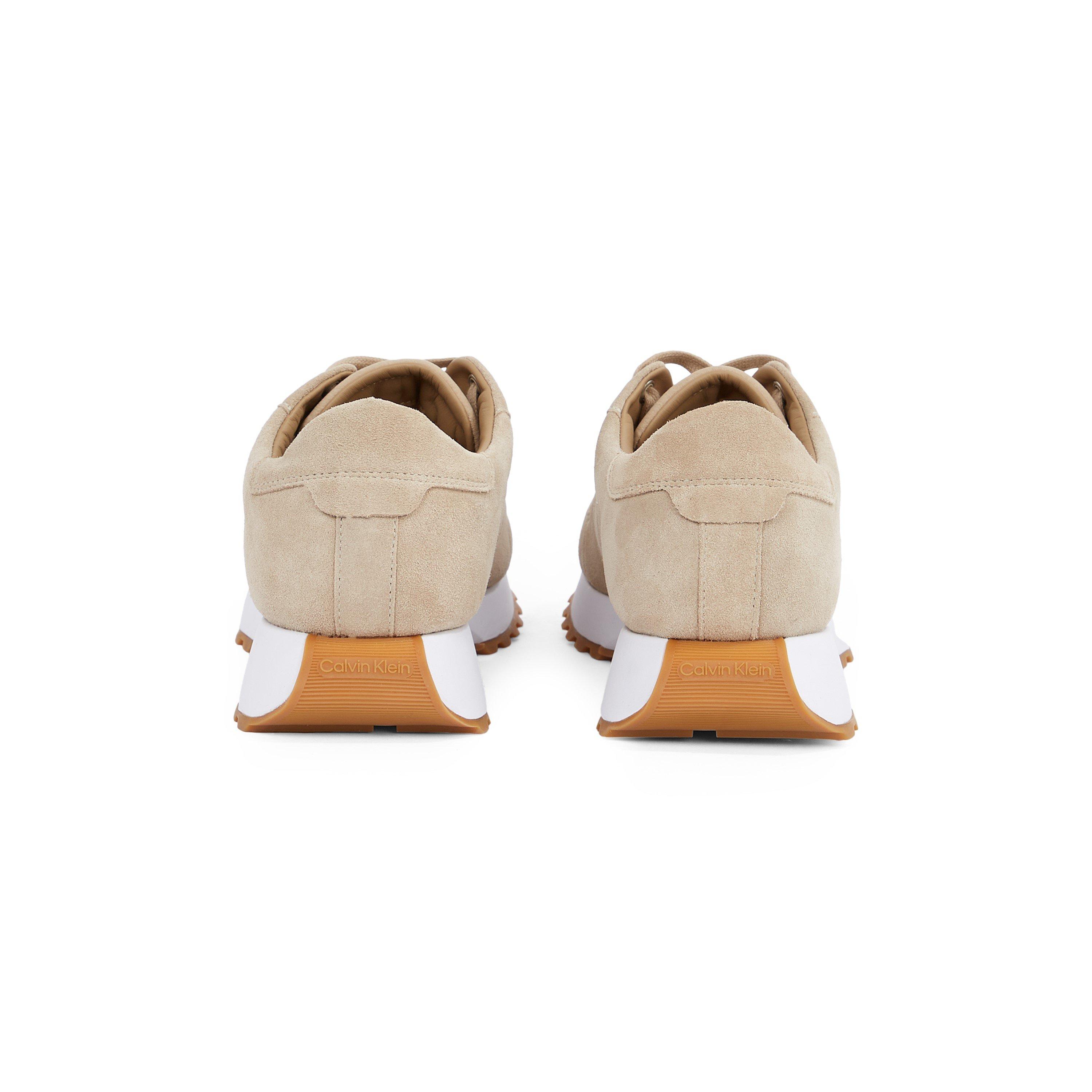 Travertine/Hvid - Calvin Klein - Men's Low-Top Lace-Up Suede Runners - 4