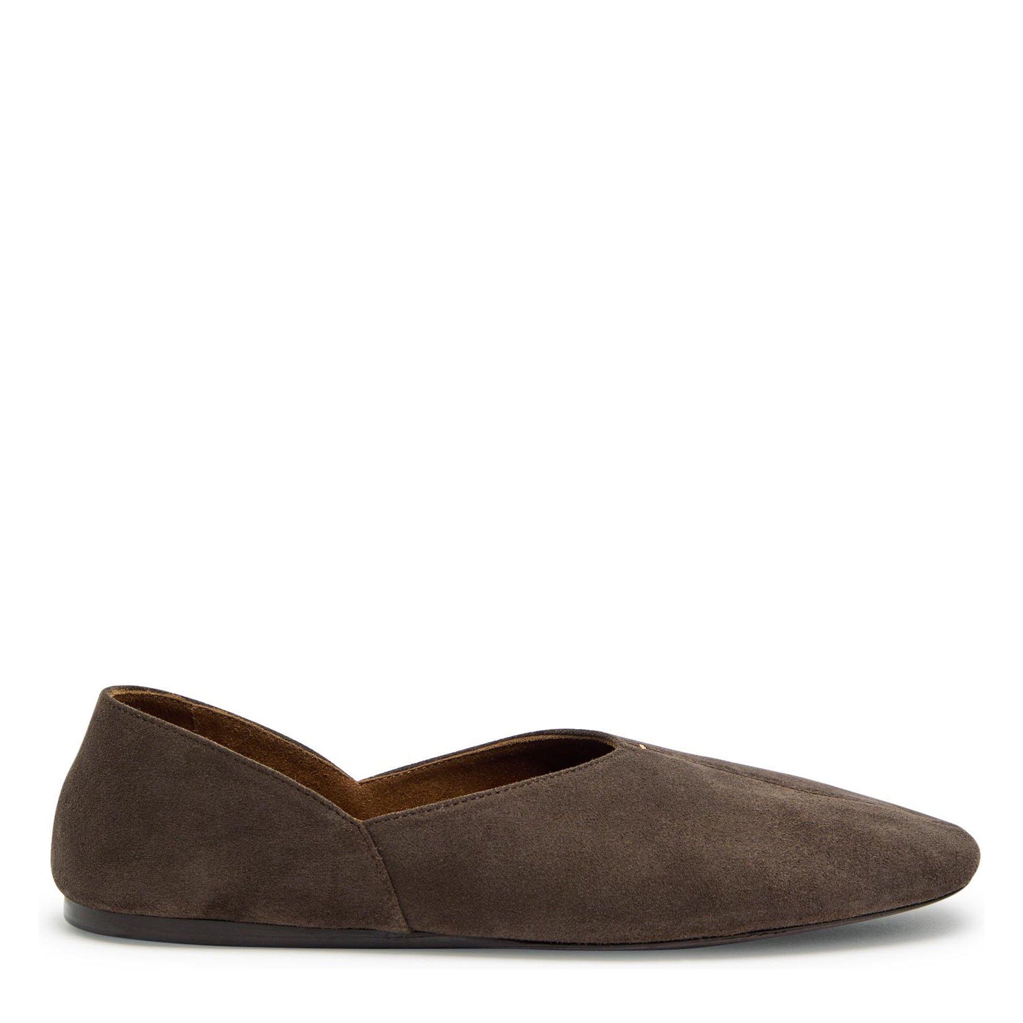 BROWN - Khaite - Women's Jane Suede Ballerina Slippers - 1