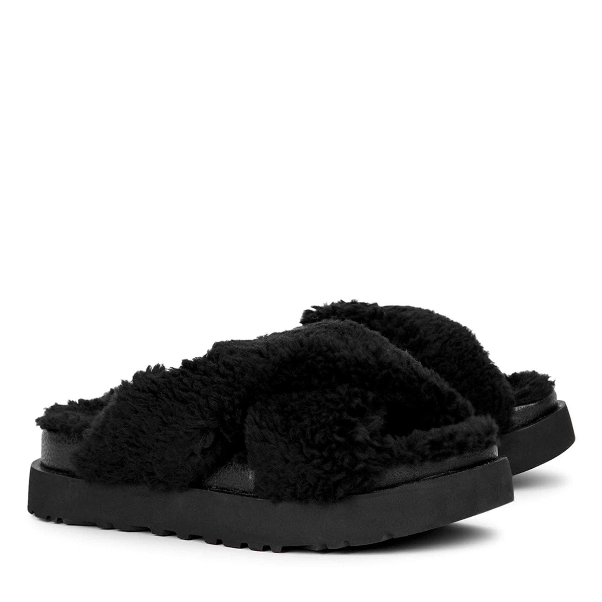 BLACK - Ugg - FUZZ SUGAR CROSS SLIPPER - 2