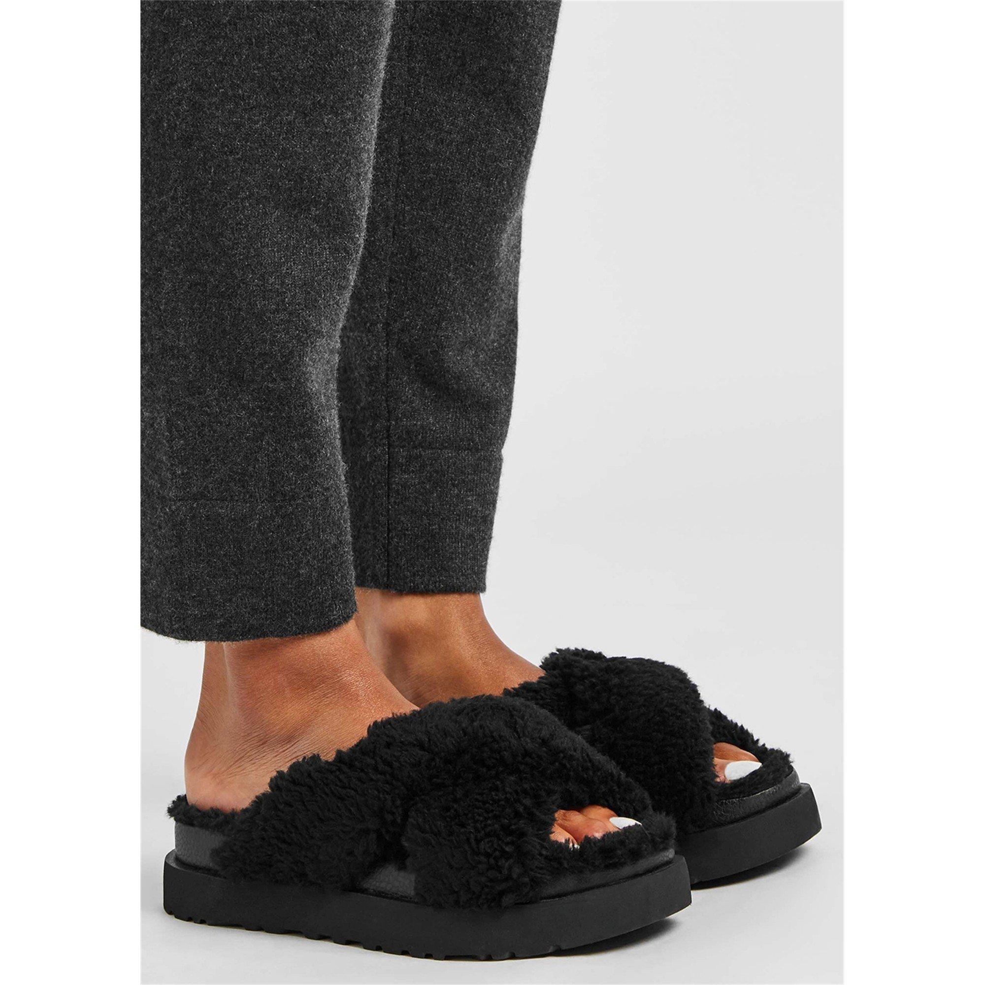 BLACK - Ugg - FUZZ SUGAR CROSS SLIPPER - 3
