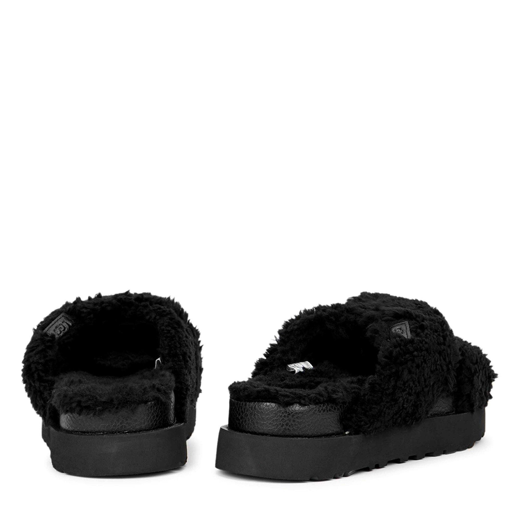 BLACK - Ugg - FUZZ SUGAR CROSS SLIPPER - 4