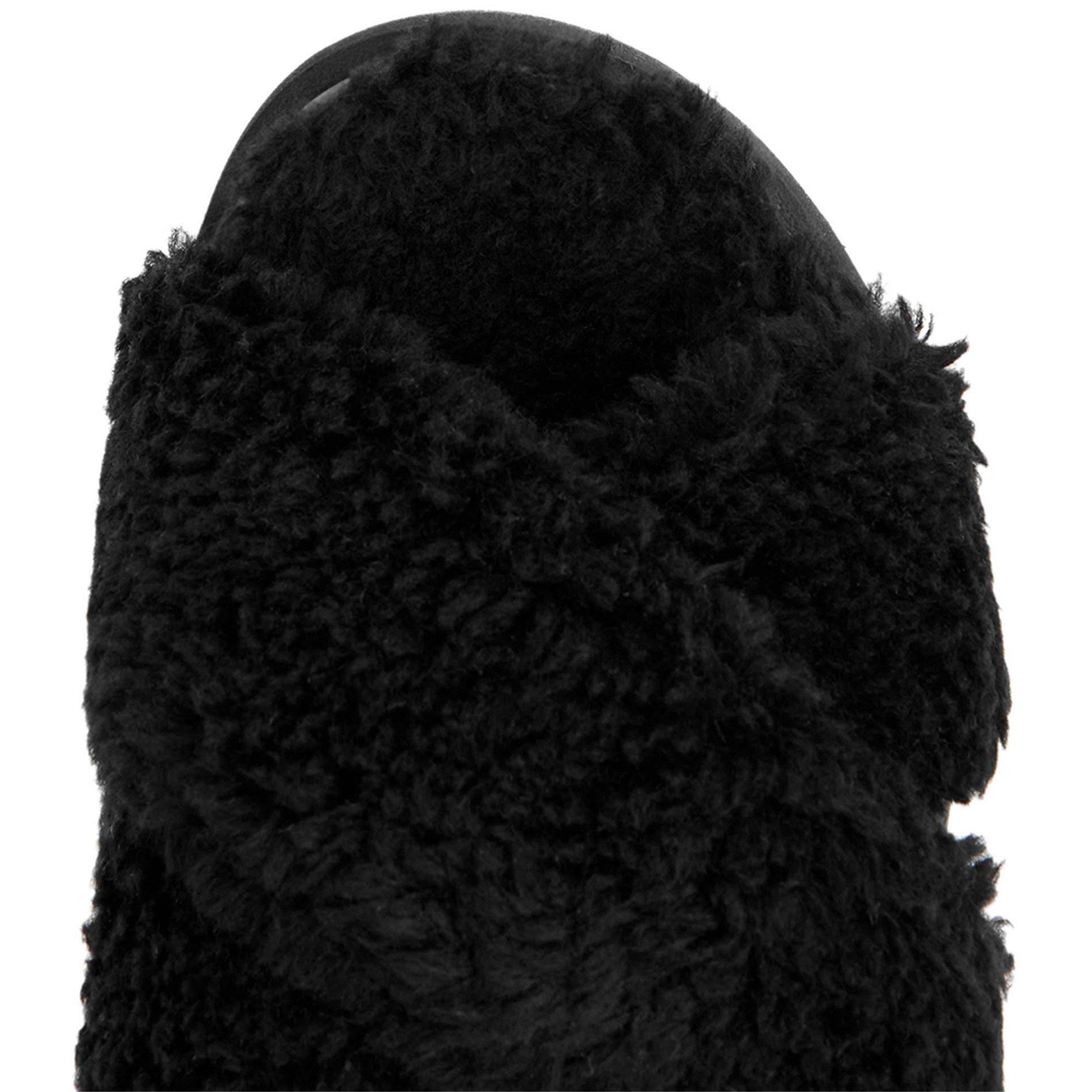 BLACK - Ugg - FUZZ SUGAR CROSS SLIPPER - 5