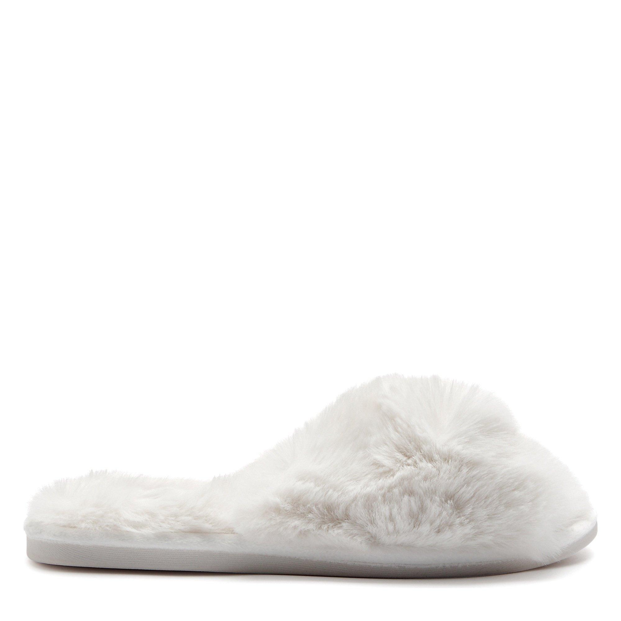 IVORY - Eberjey - Women's Plush Faux Fur Cross-Over Slippers - 1