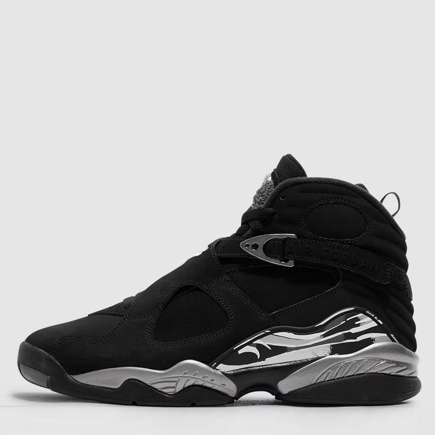 Black/White - Air Jordan - Air Jordan 8 Retro Chrome - 2