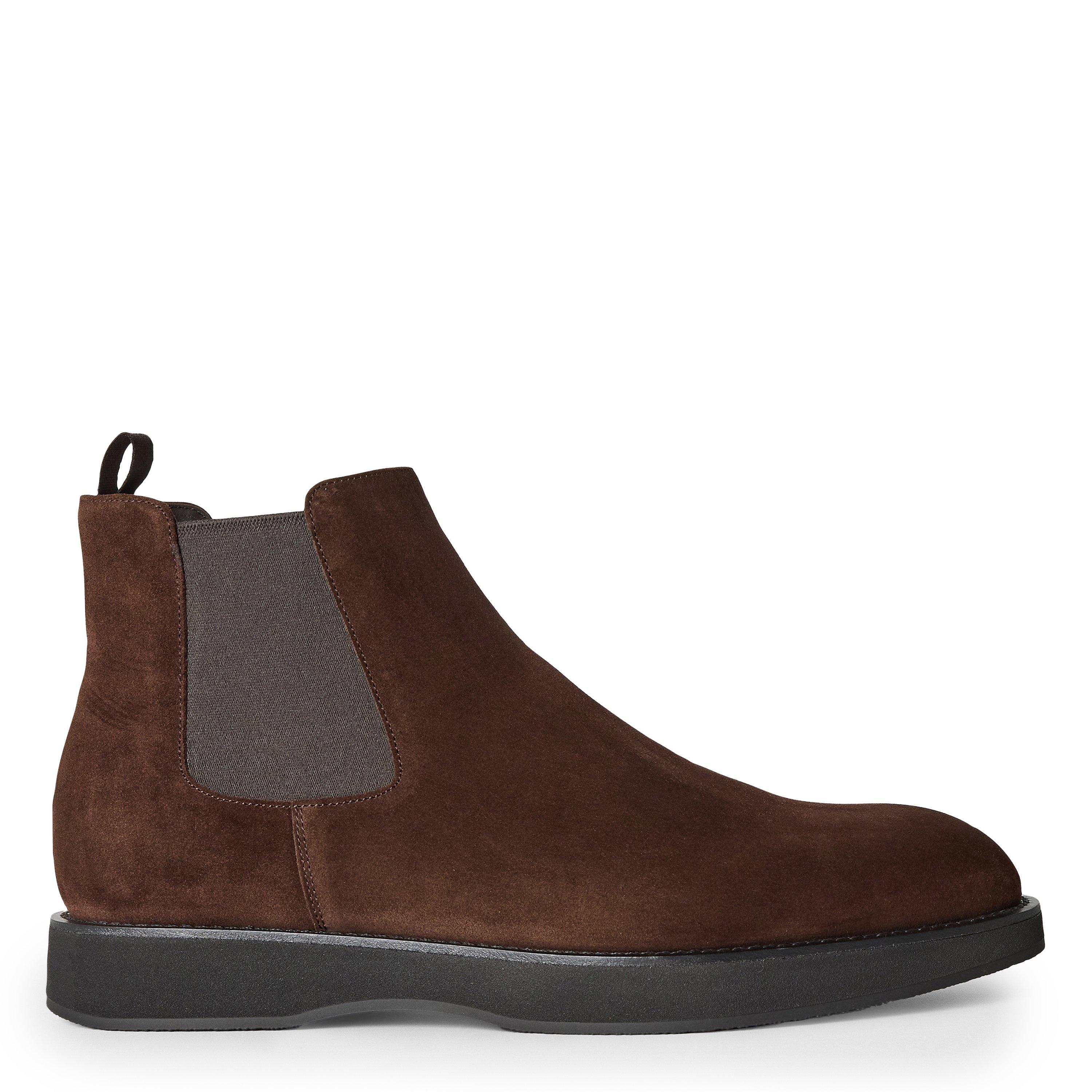 Dark Brown - Prada - Mens Suede Ankle Boots - 1