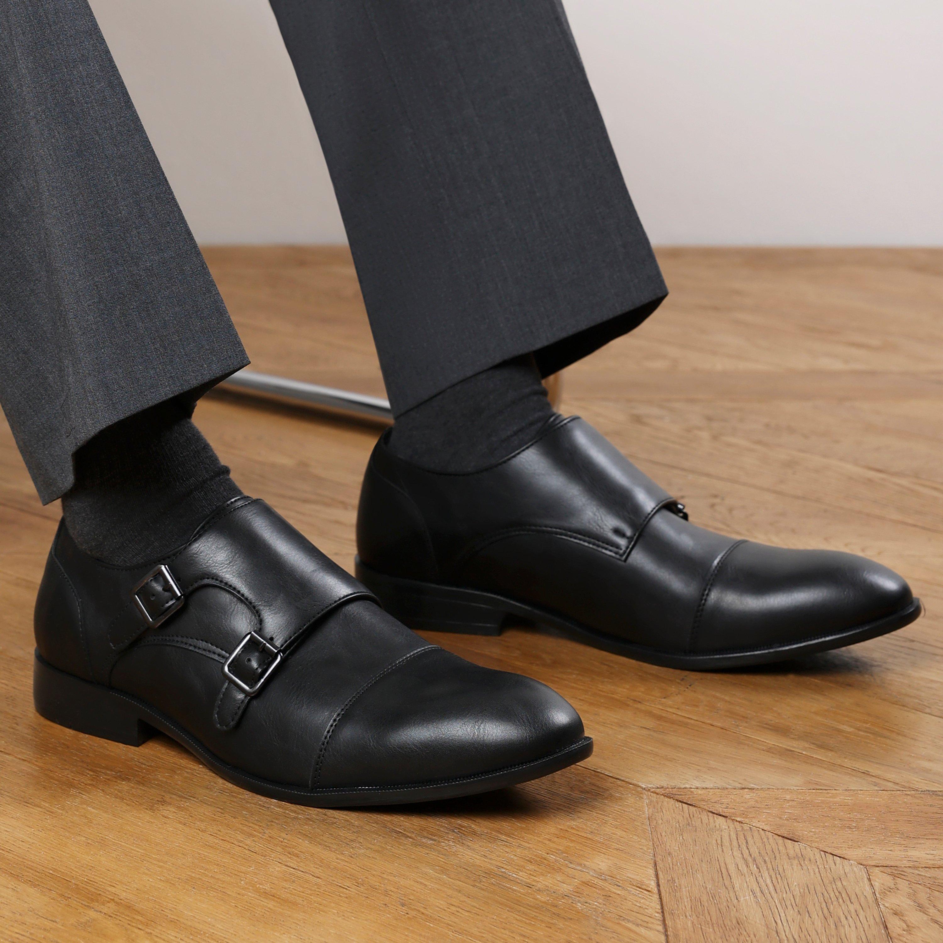 Sort PU - Wheres That From - Wheres Double Monk Straps Formal Shoes - 1