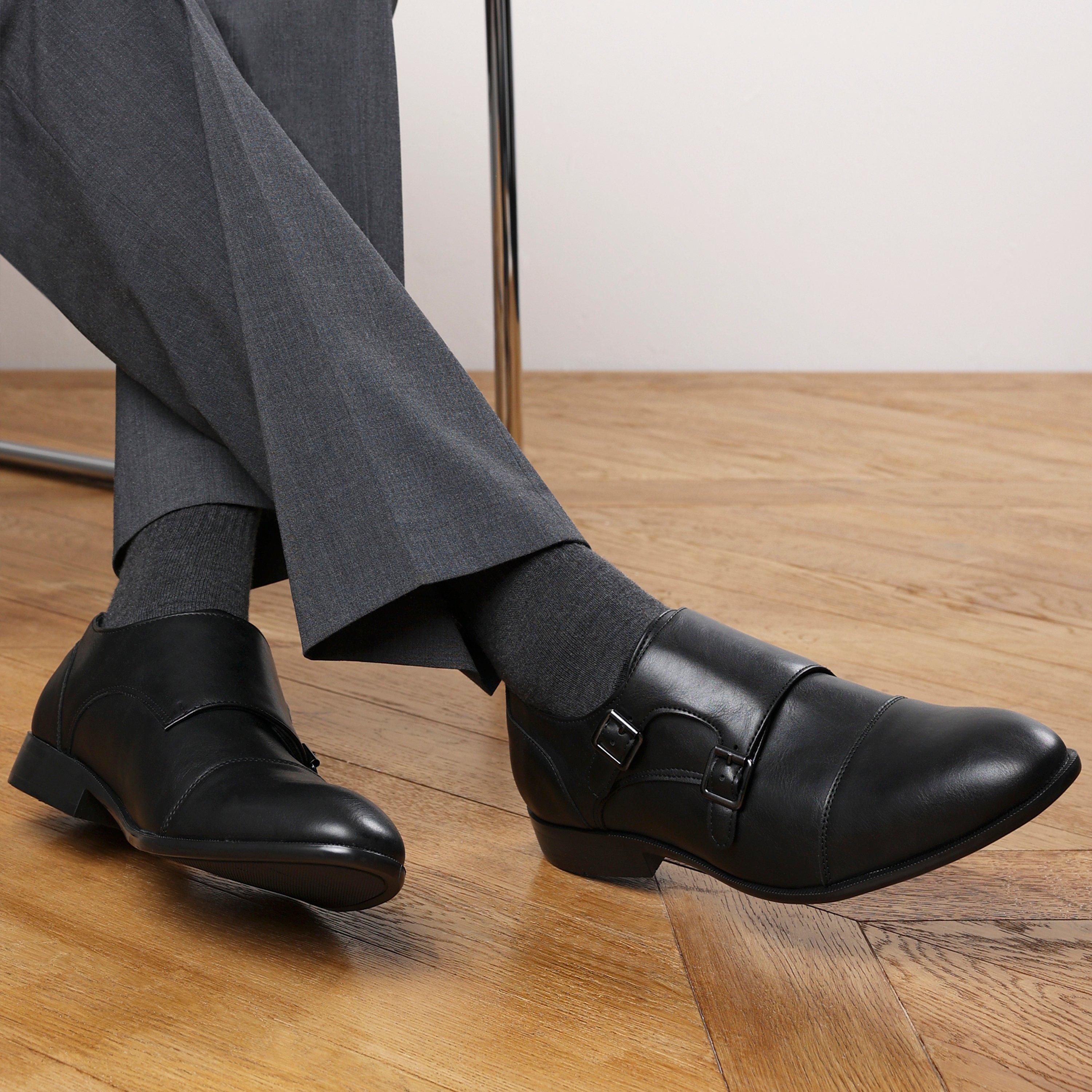 Black Pu - Wheres That From - Wheres Double Monk Straps Formal Shoes - 3