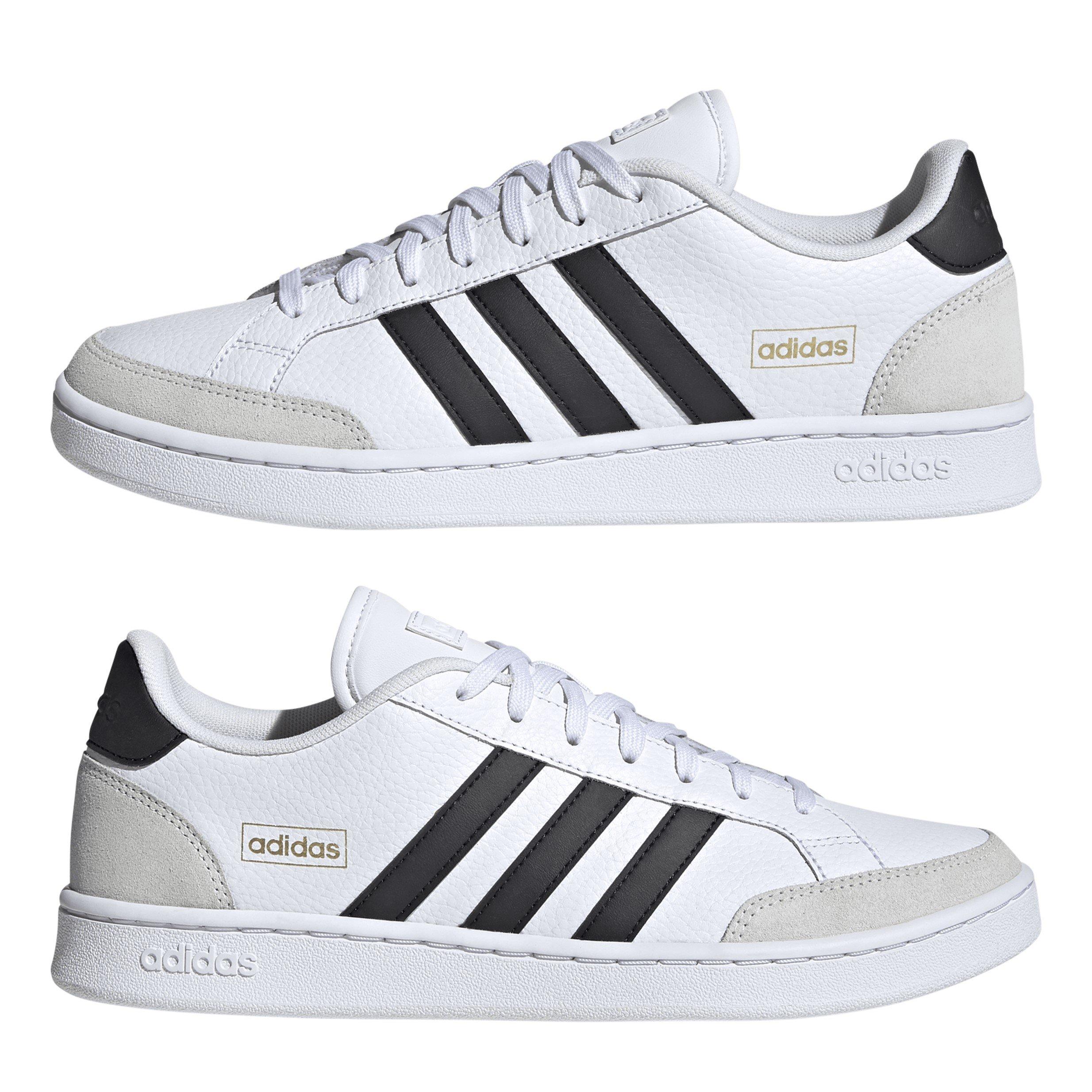 White/Blk/Grey - adidas - Grand Court Mens Shoes - 10