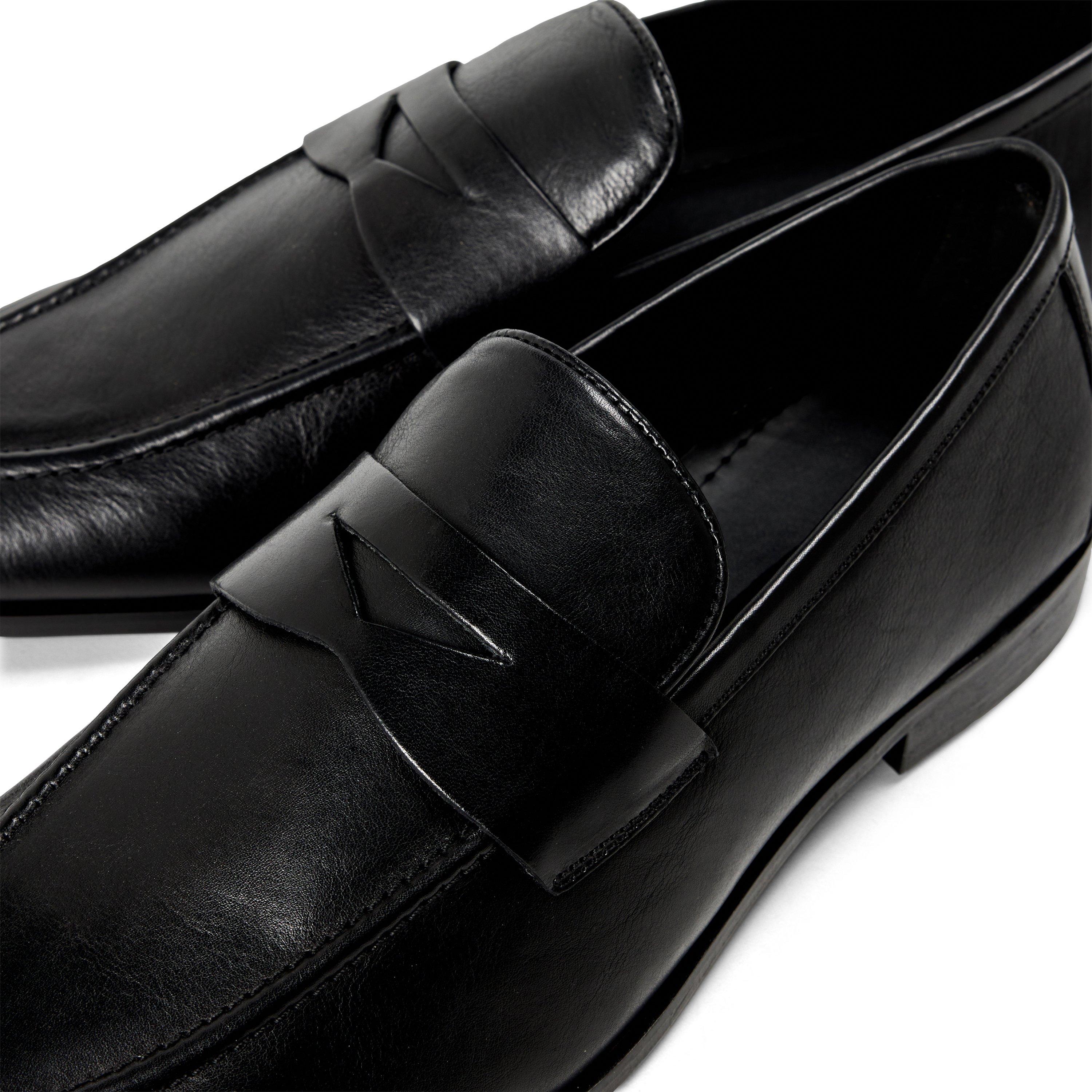 Black Leather - Dune London - Men's Smol Leather Loafers - 5