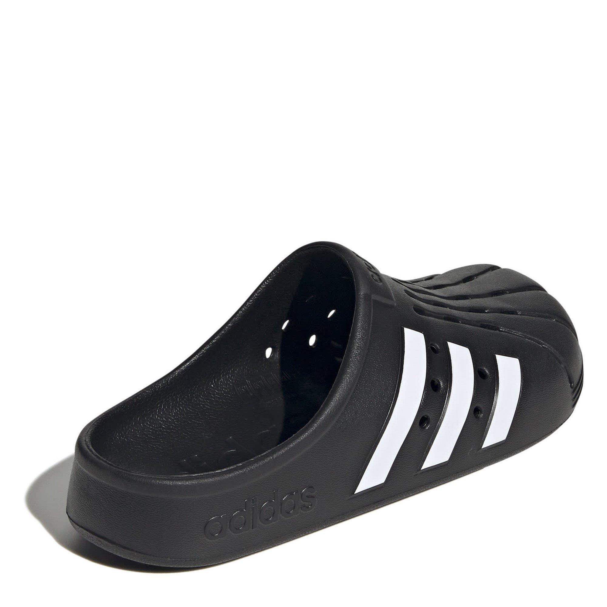 CBlk/Wht/CBlk - adidas - Adilette Clogs Mens - 4