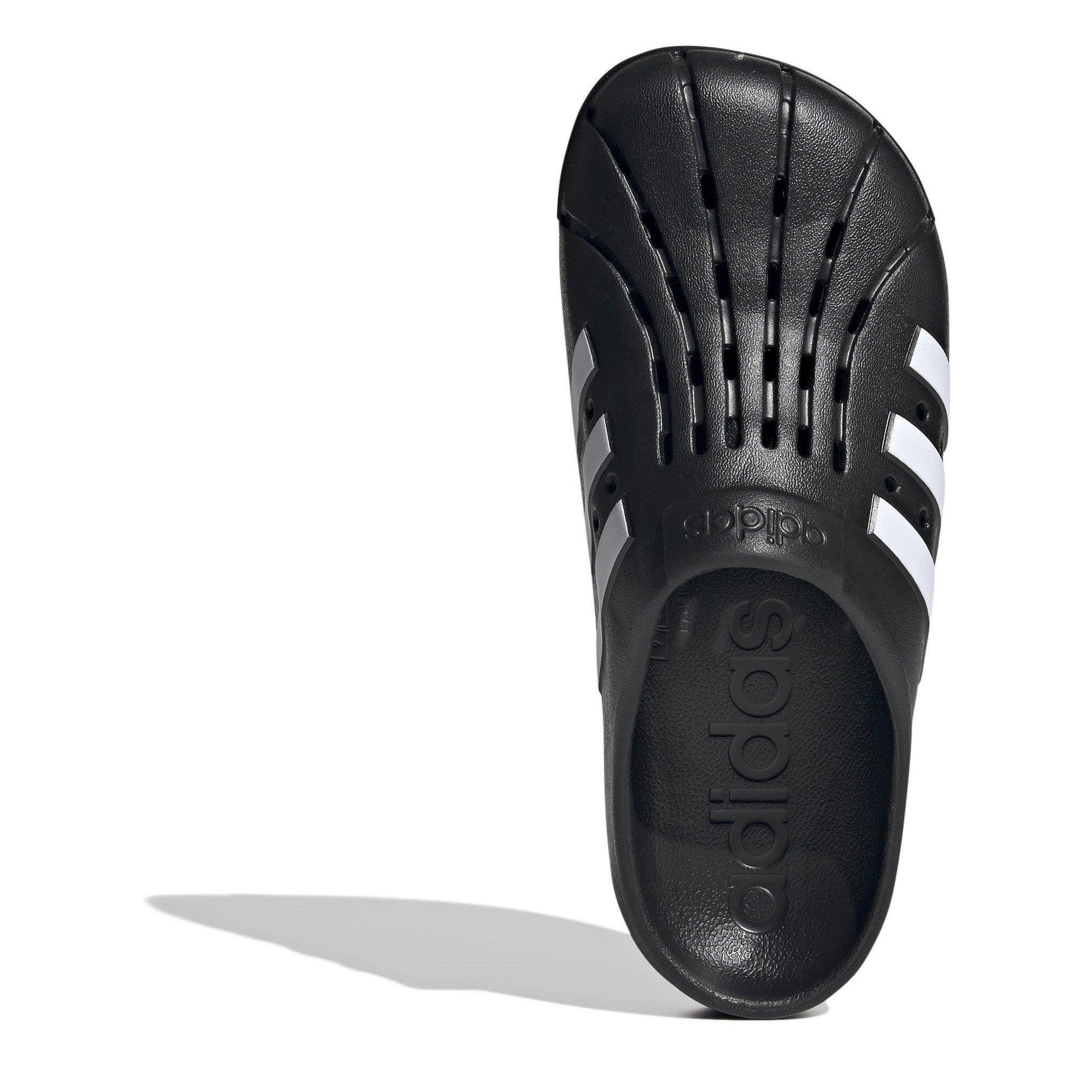 CBlk/Wht/CBlk - adidas - Adilette Clogs Mens - 5