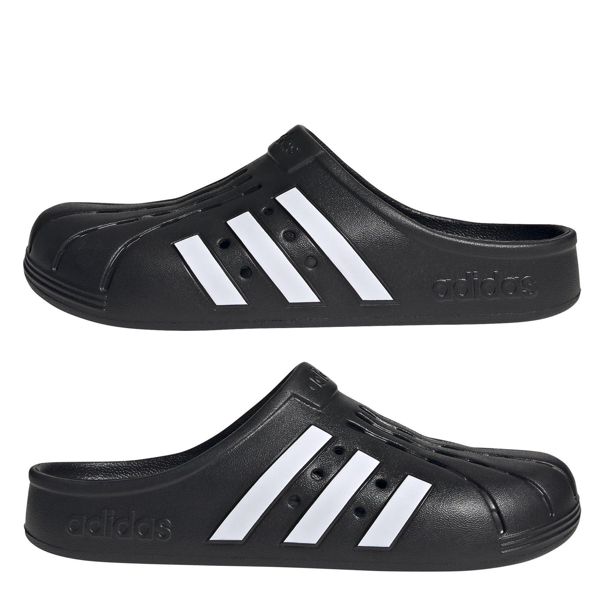 CBlk/Wht/CBlk - adidas - Adilette Clogs Mens - 9