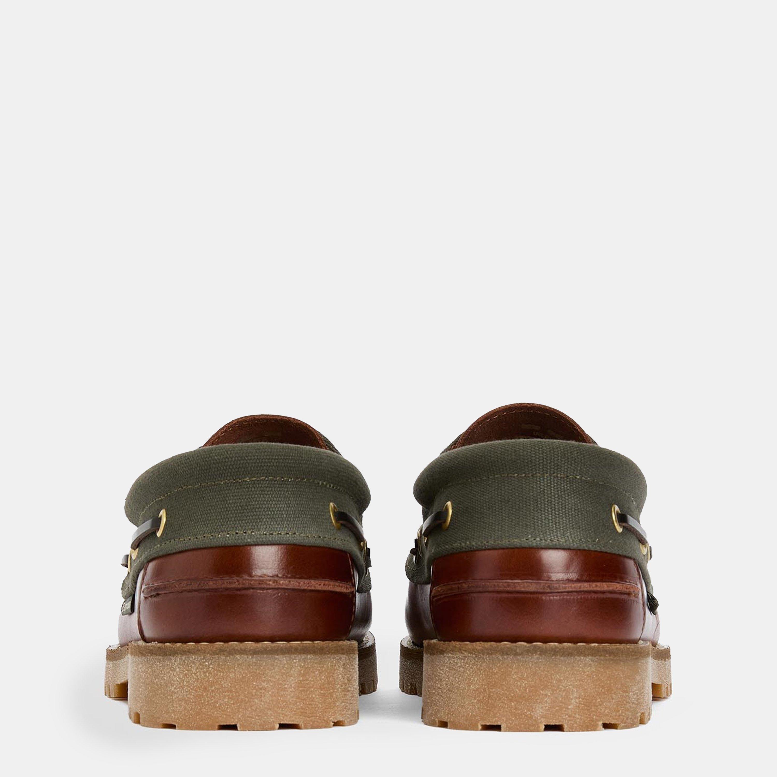 Mahogany BR71 - Barbour - Men's Deck Traditional Moccasin Hand-Stitched Boat Shoes - 4