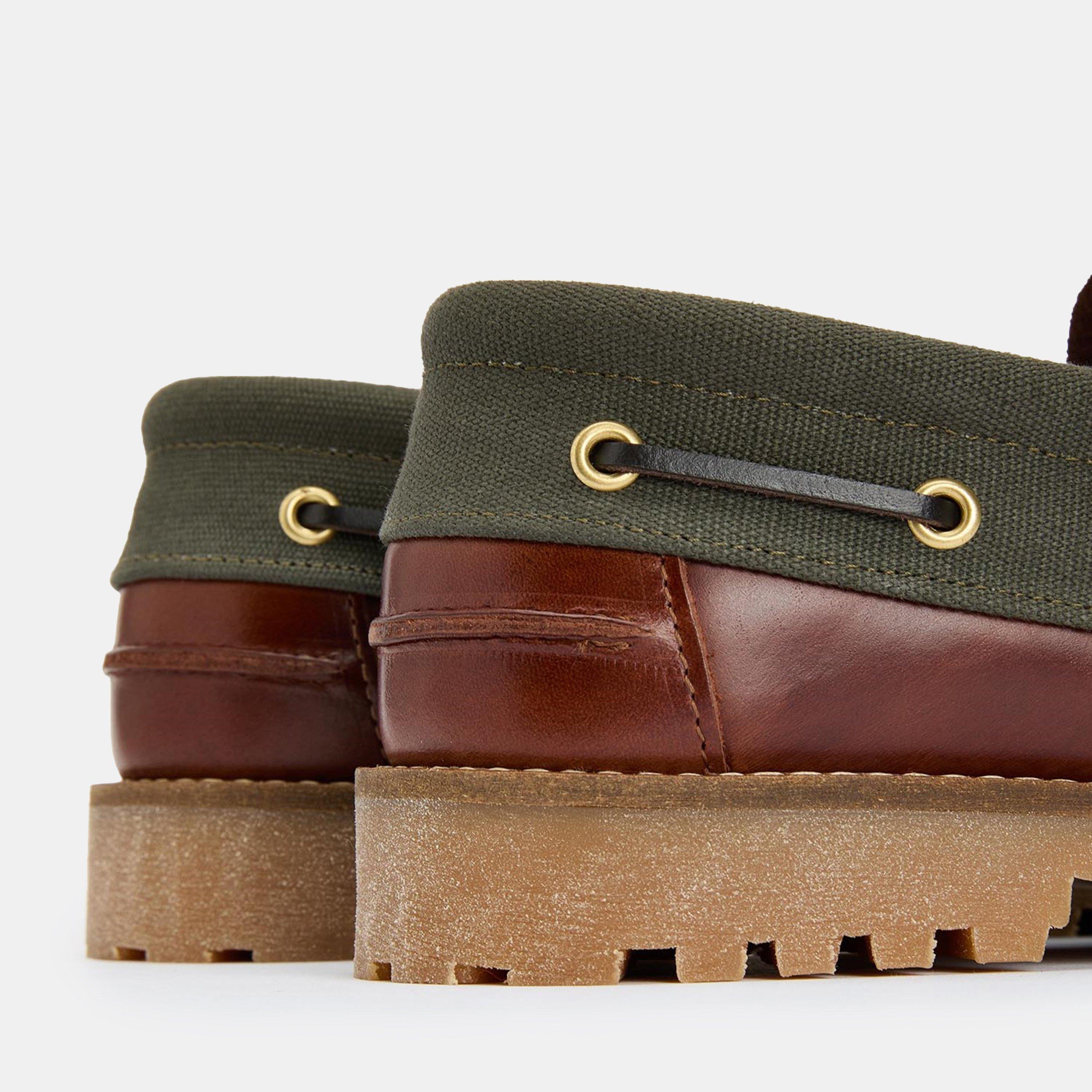 Mahogany BR71 - Barbour - Men's Deck Traditional Moccasin Hand-Stitched Boat Shoes - 6