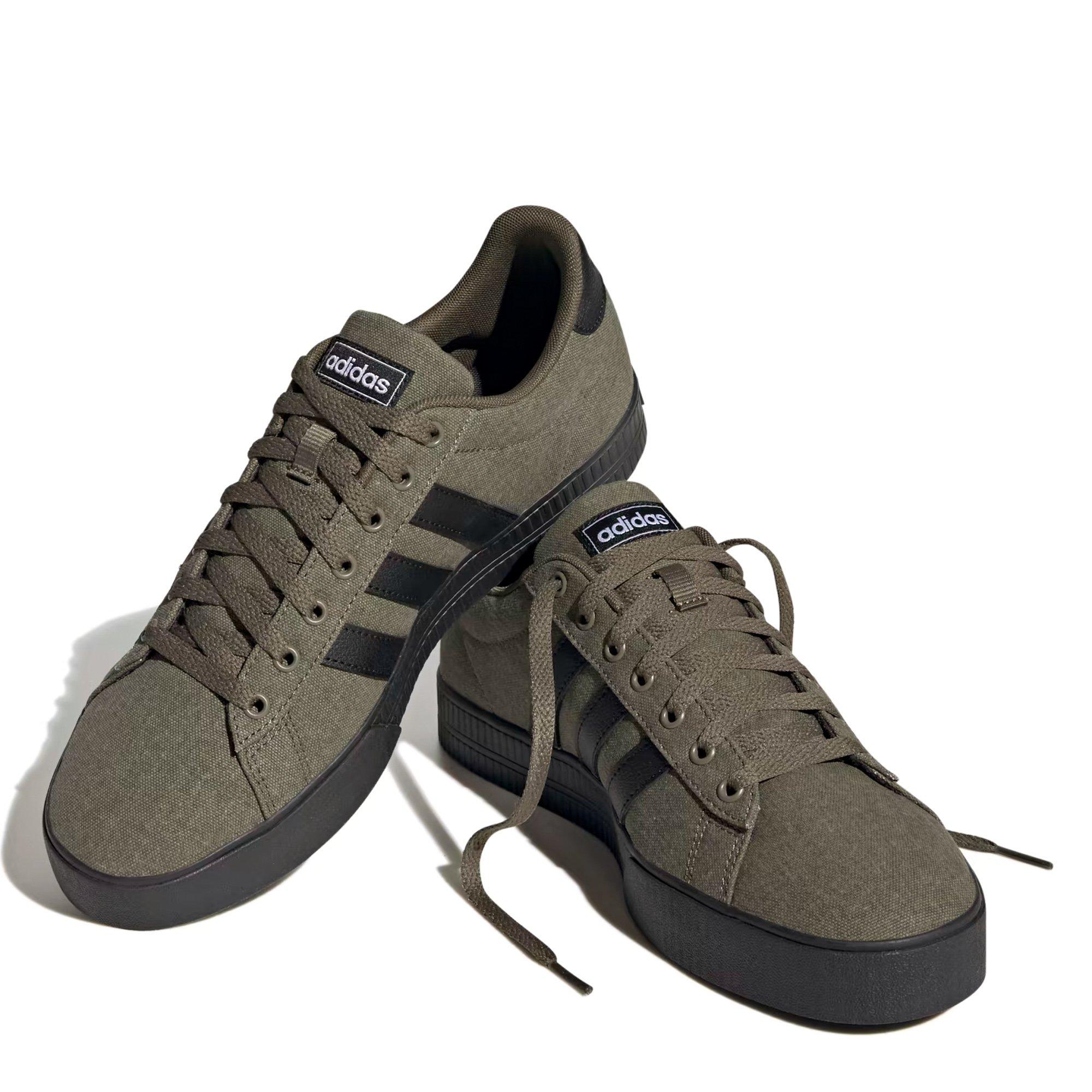 Olive/Blk/White - adidas - Men's Daily Court Trainers - 5