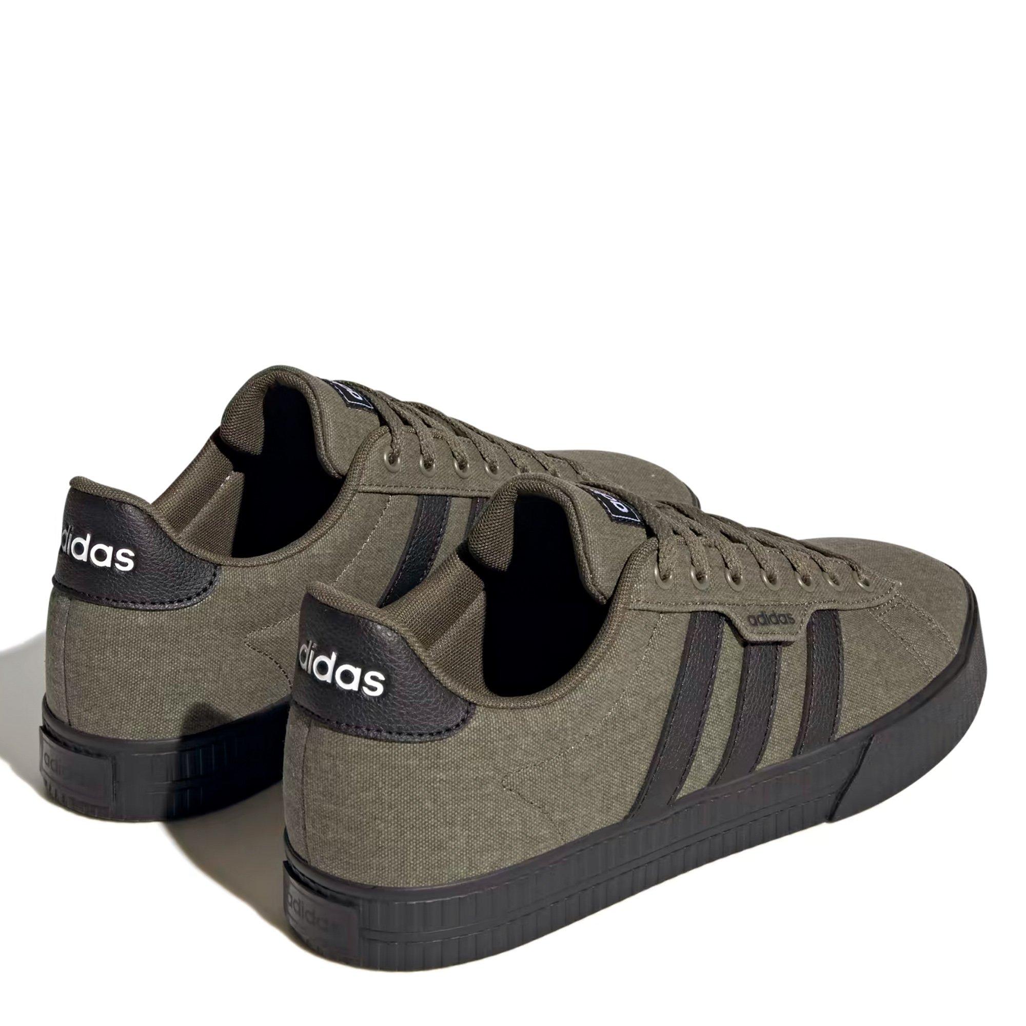 Olive/Blk/White - adidas - Men's Daily Court Trainers - 6