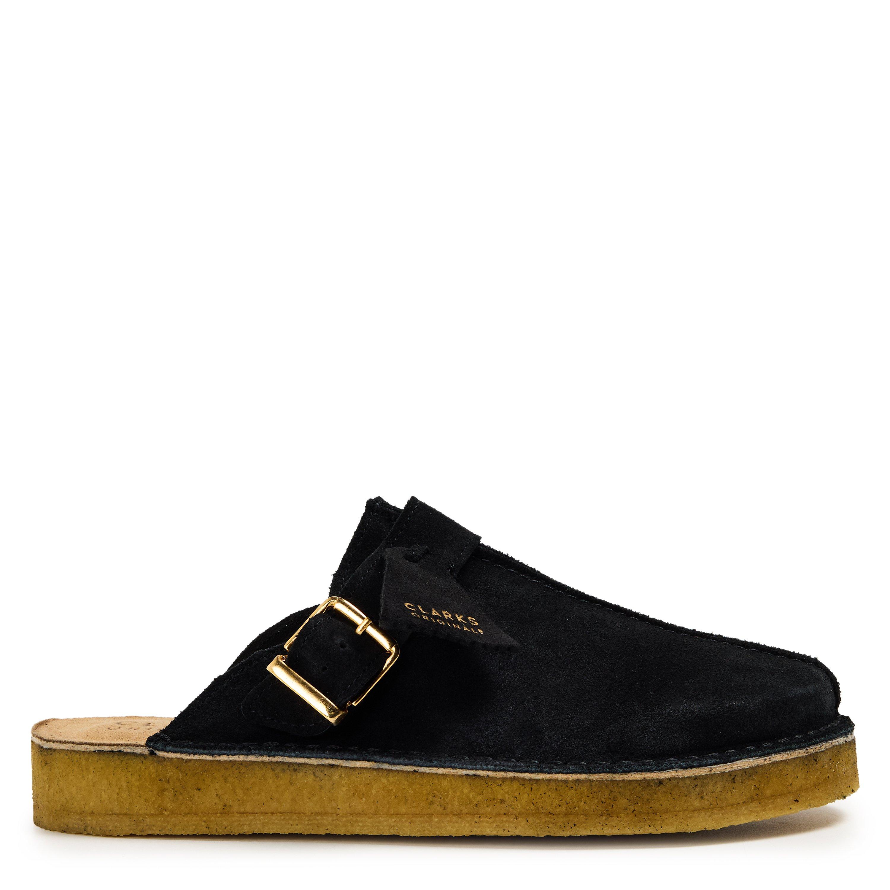 Black - Clarks Originals - Men's Trek Mule Suede Boat Shoes - 1