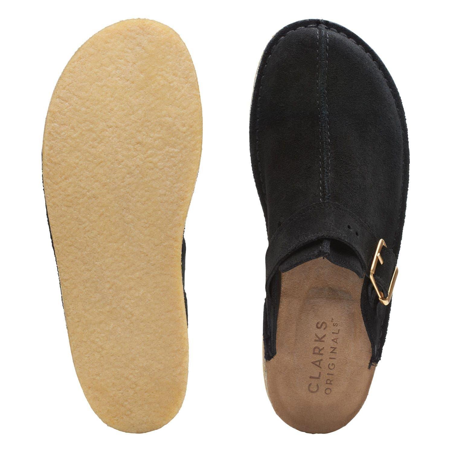 Black - Clarks Originals - Men's Trek Mule Suede Boat Shoes - 4