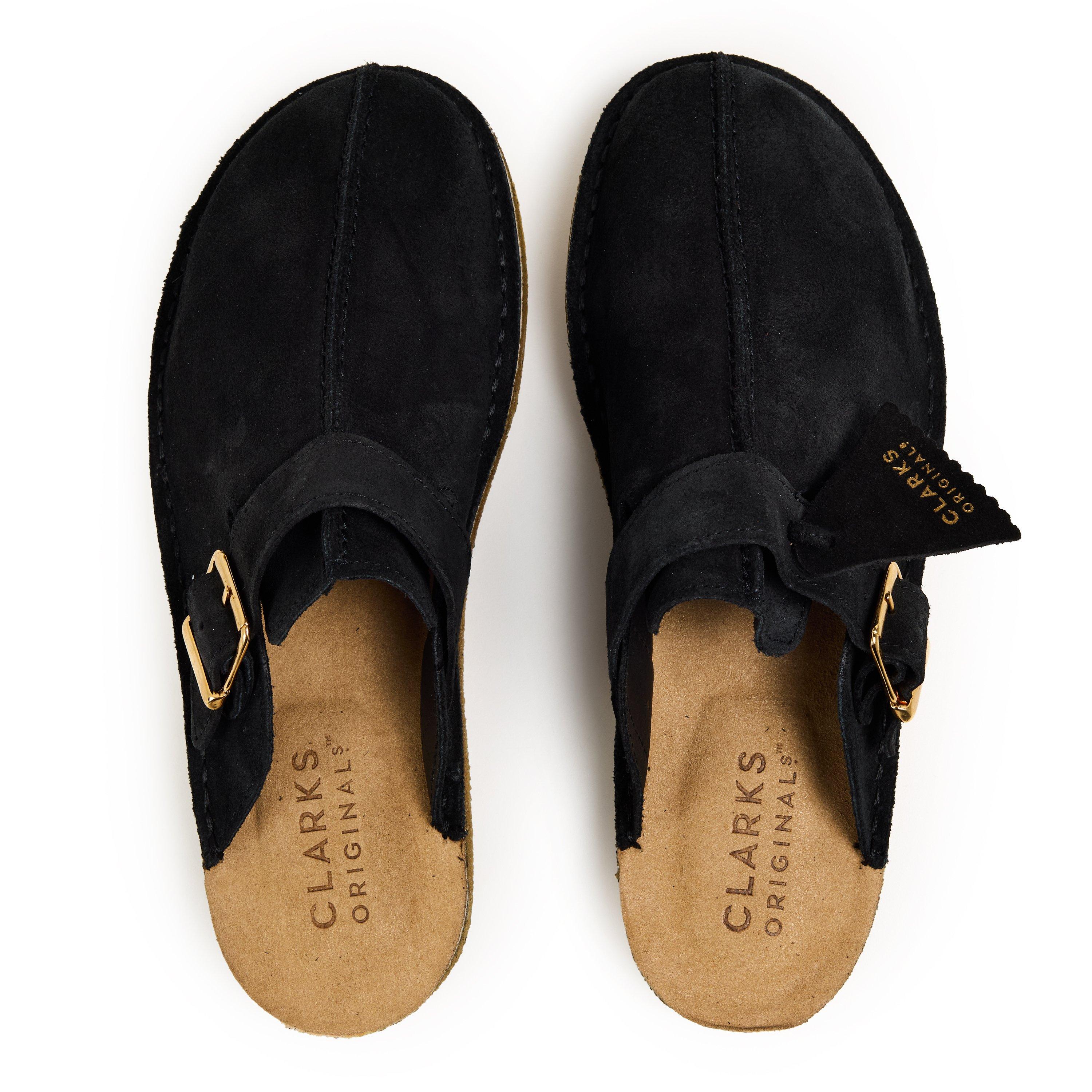 Black - Clarks Originals - Men's Trek Mule Suede Boat Shoes - 6