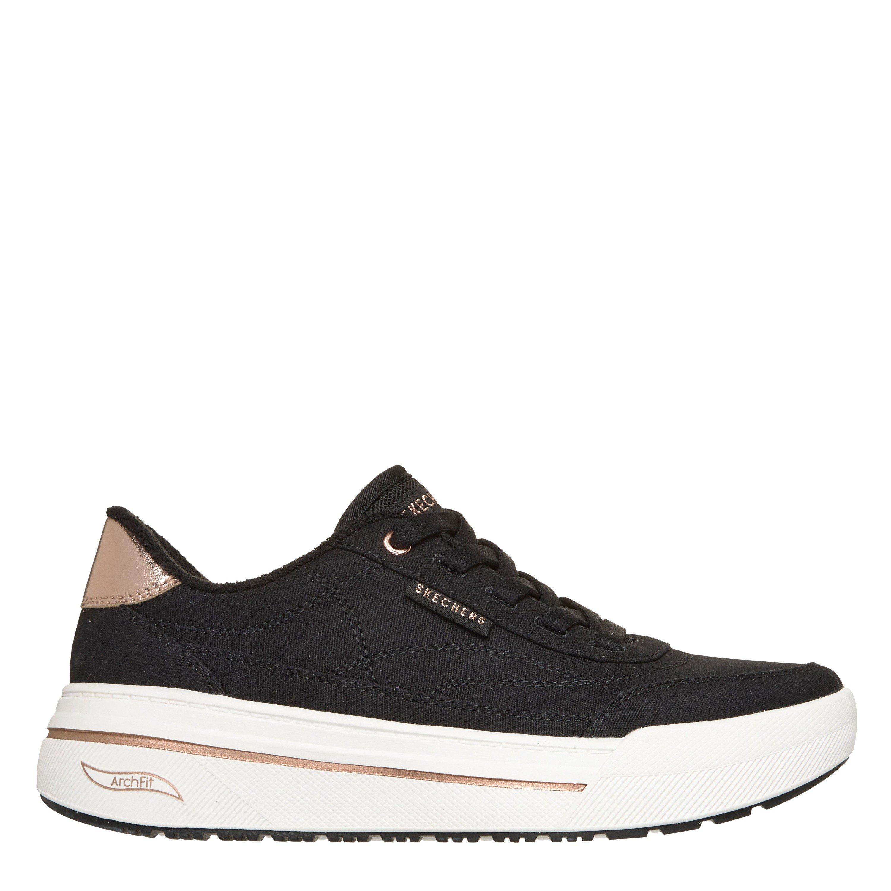 Zwart - Skechers - Women's Arch Fit Arcade Hi Canvas Low-Top Trainers - 1