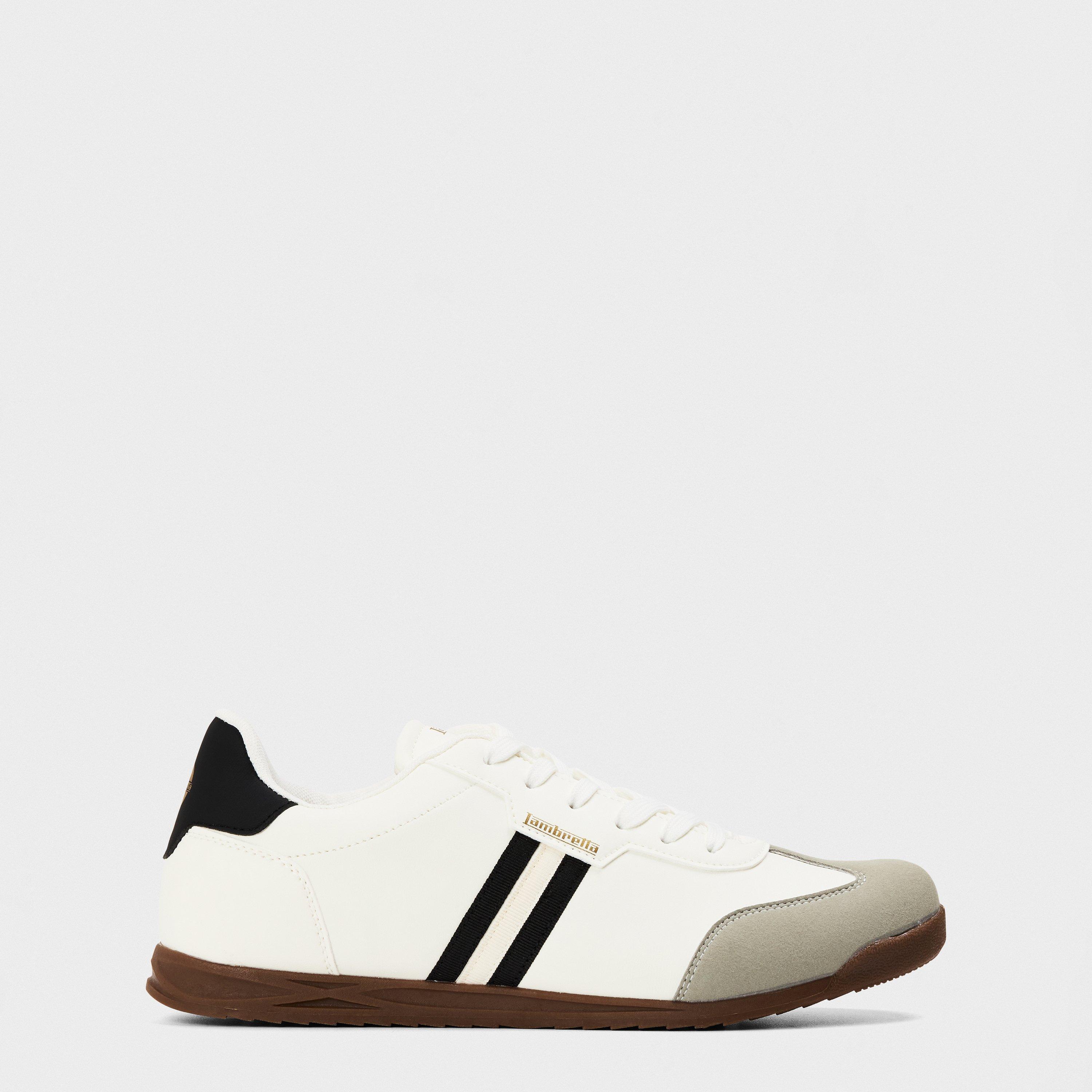 Lambretta Men's Tackle Court Trainers - White/Black - 11 (46)
