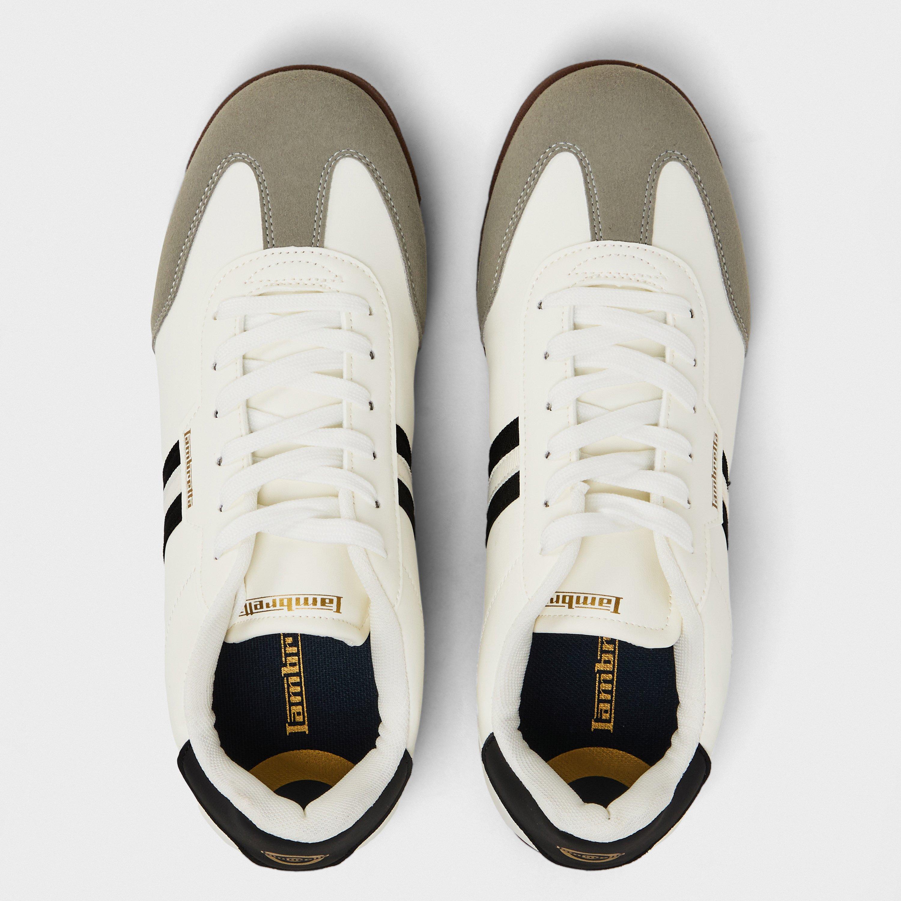 White/Black - Lambretta - Men's Tackle Court Trainers - 4