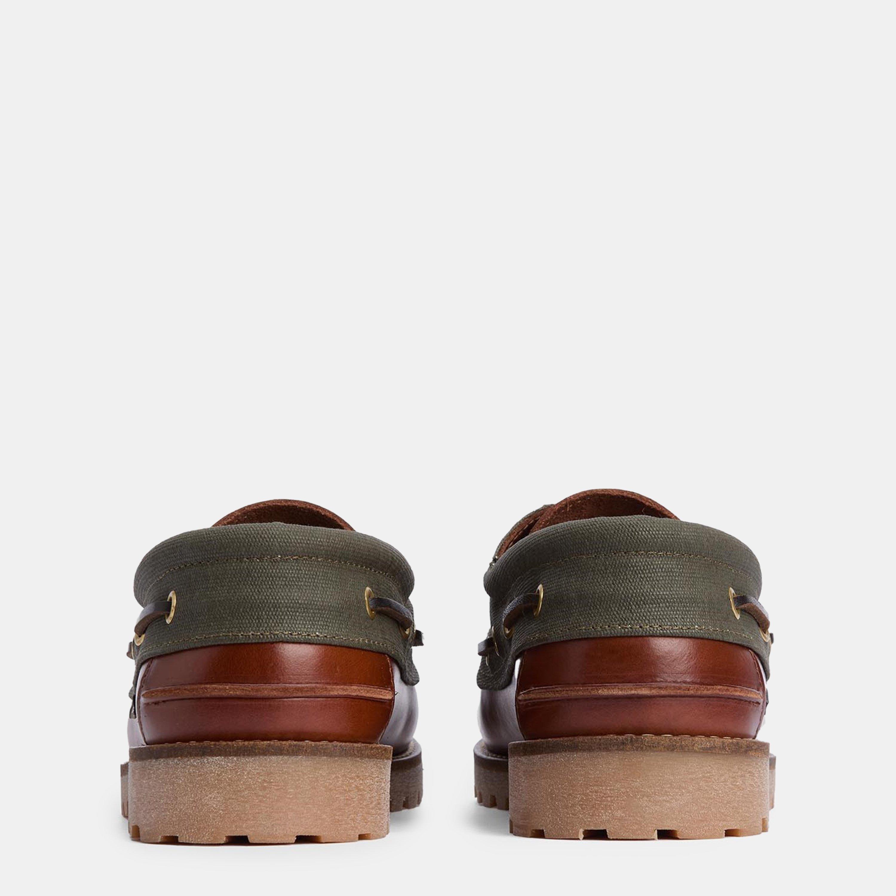 Mahogany/Khaki - Barbour - Deck Boat Shoes - 3