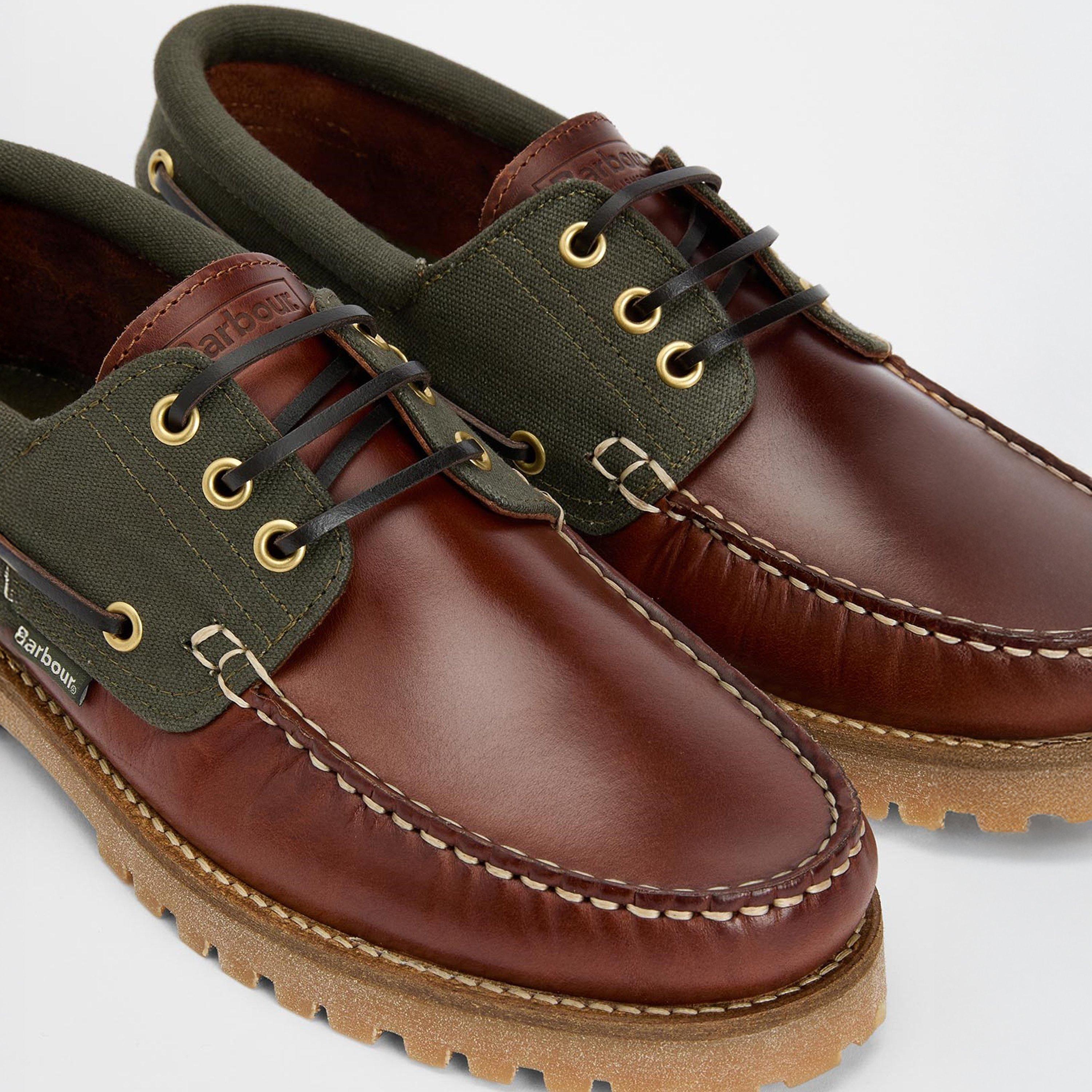 Mahogany/Khaki - Barbour - Deck Boat Shoes - 4
